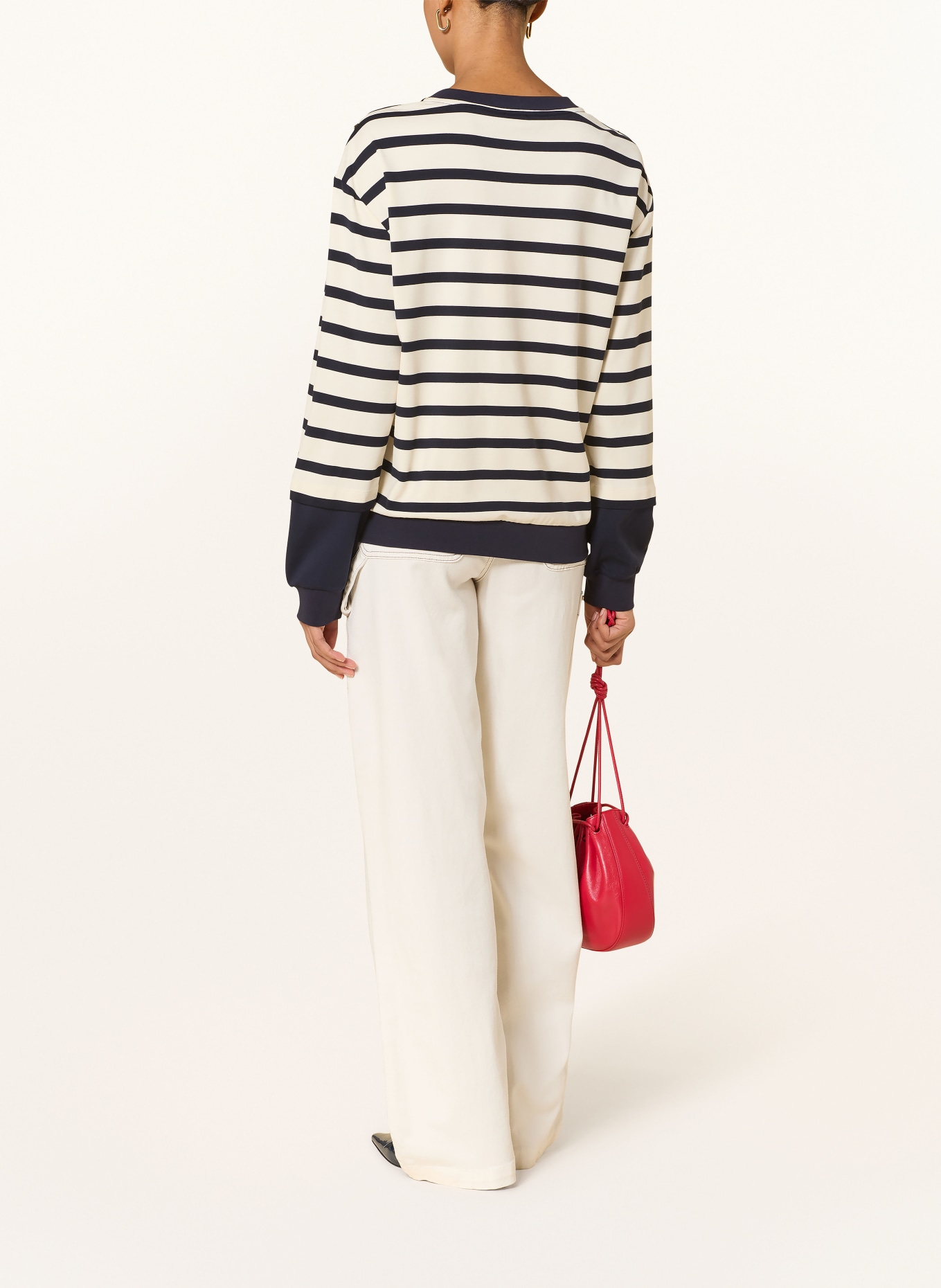 LIU JO sweatshirt: ECRU / DARK BLUE