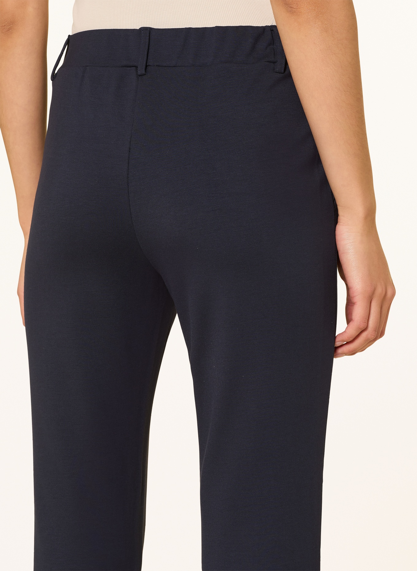 LIU JO Jerseyové kalhoty s rozšiřujícími se nohavicemi: TMAVĚ MODRÁ