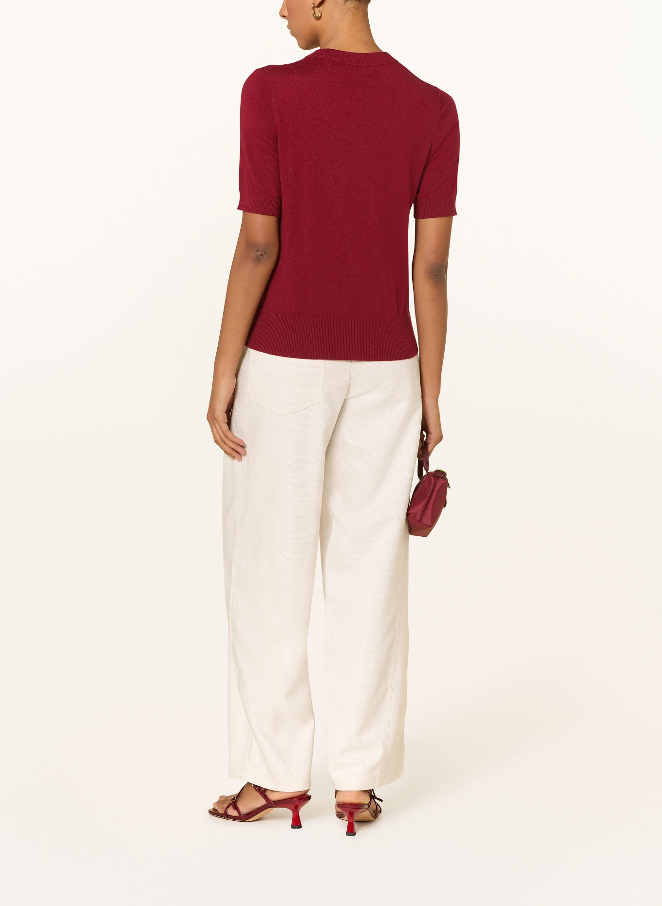 LIU JO Sweatpants mit Glitzergarn: ECRU / SILBER