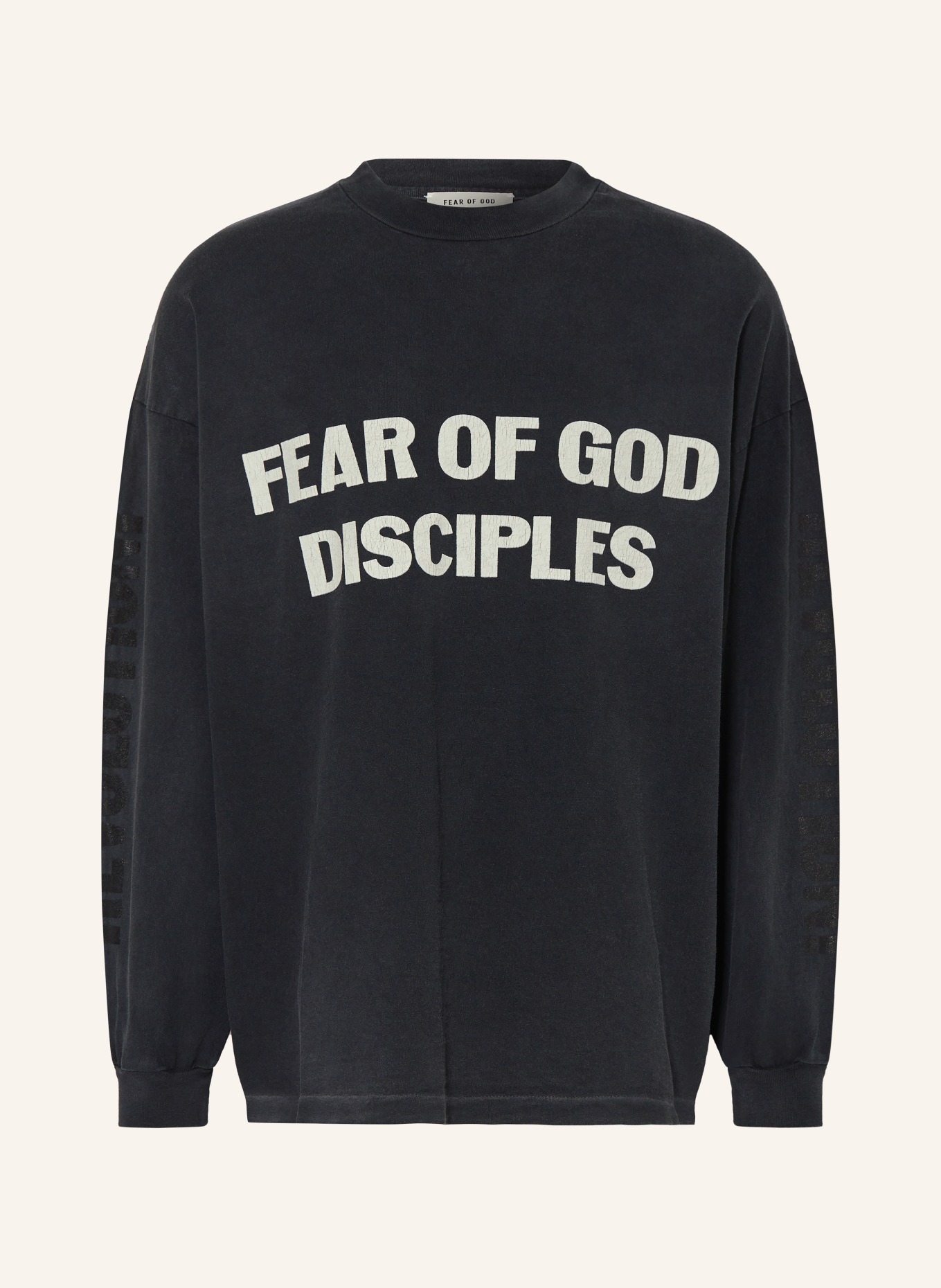 FEAR OF GOD Oversized-Longsleeve: DUNKELGRAU / WEISS