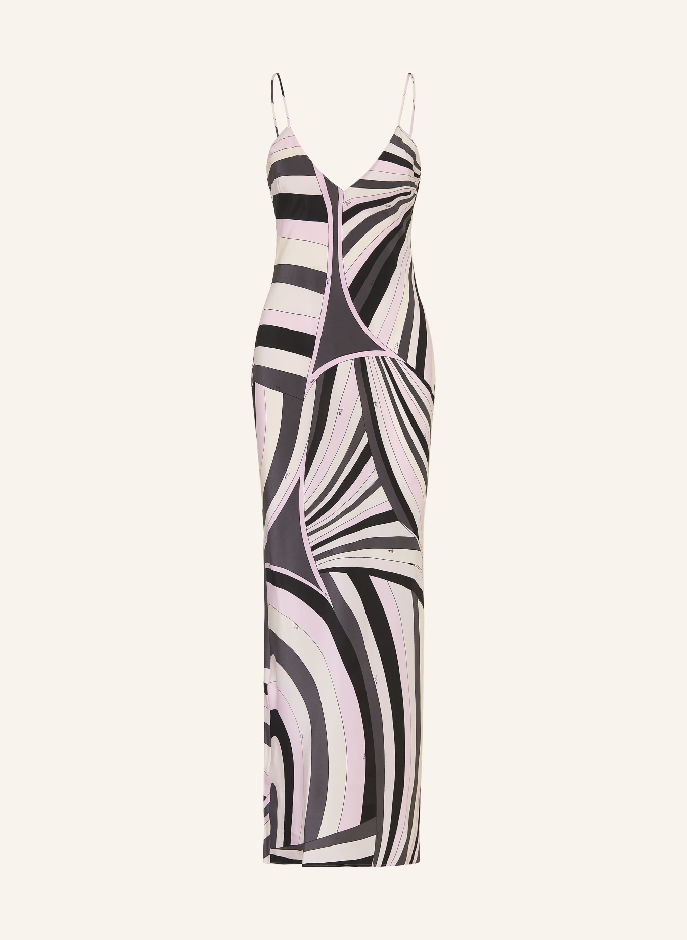 PUCCI Seidenkleid: HELLLILA / DUNKELGRAU / SCHWARZ