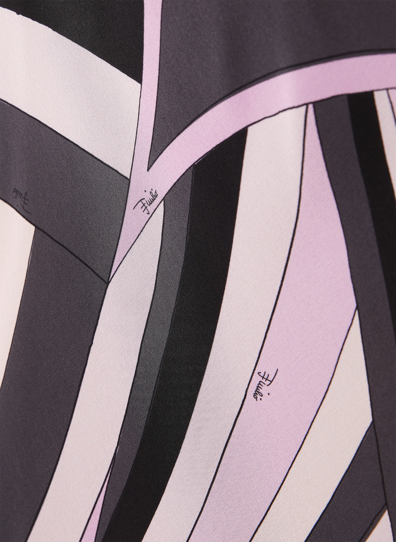 PUCCI Seidenkleid: HELLLILA / DUNKELGRAU / SCHWARZ