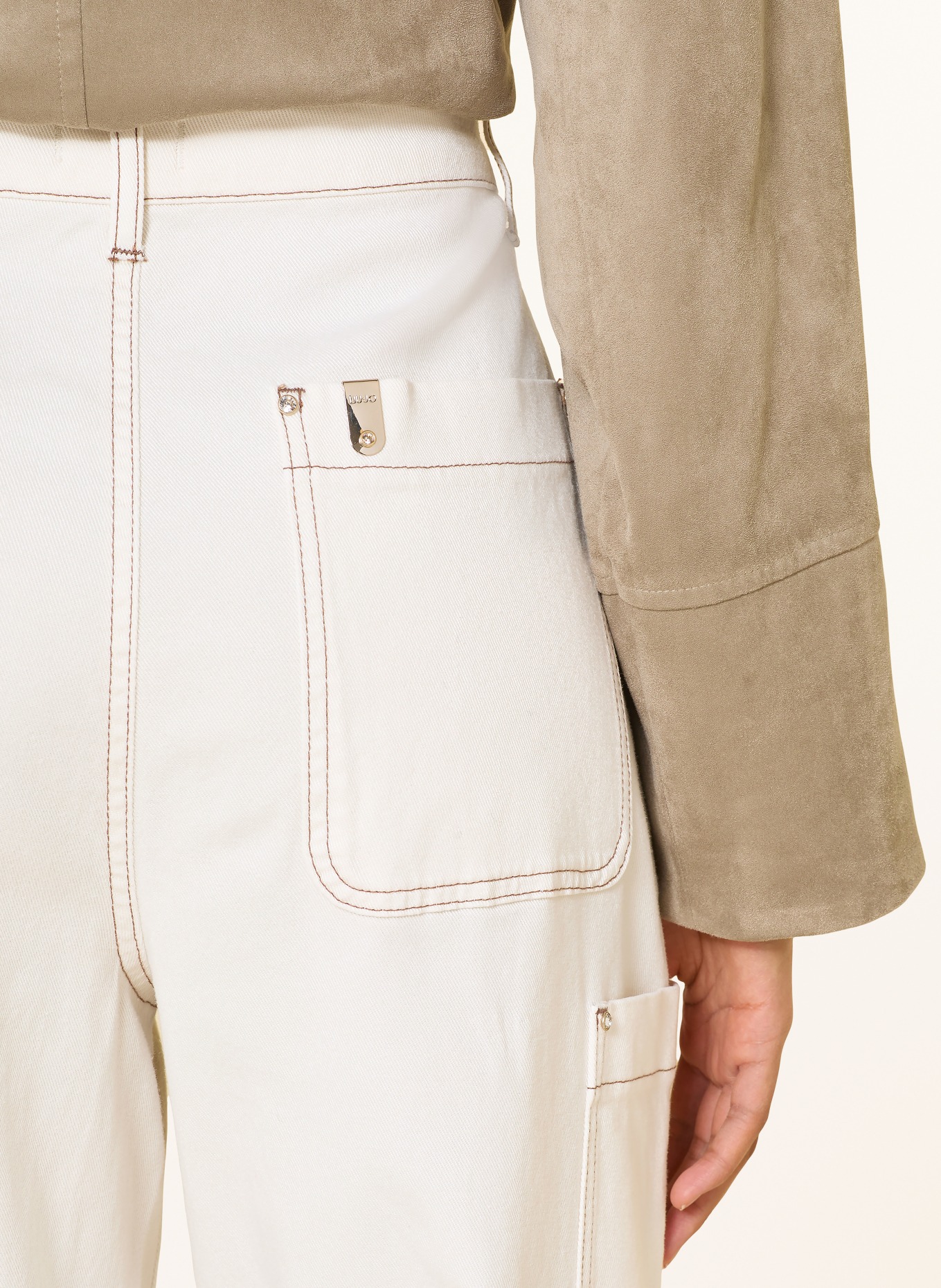 LIU JO Cargo džíny: KRÉMOVÁ