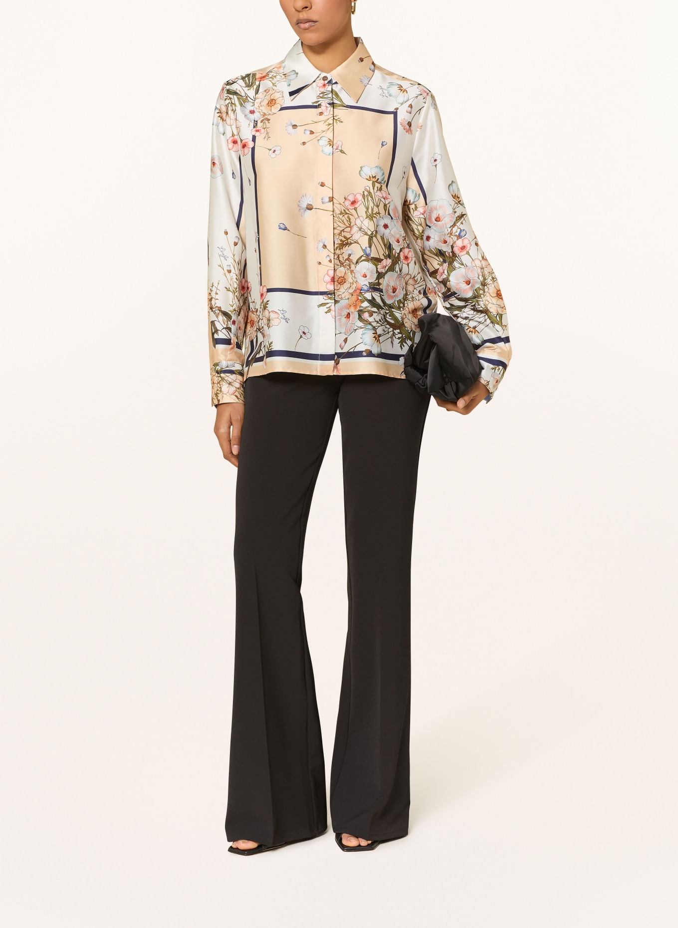 LIU JO košile: TMAVĚ ORANŽOVÁ / KRÉMOVÁ / TMAVĚ MODRÁ