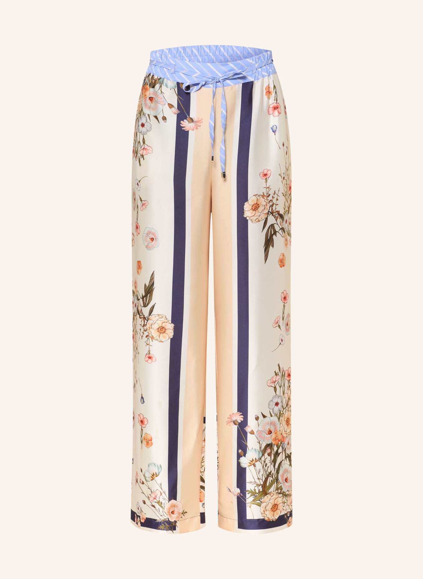 LIU JO Marlenehose: CREME / HELLORANGE / DUNKELBLAU