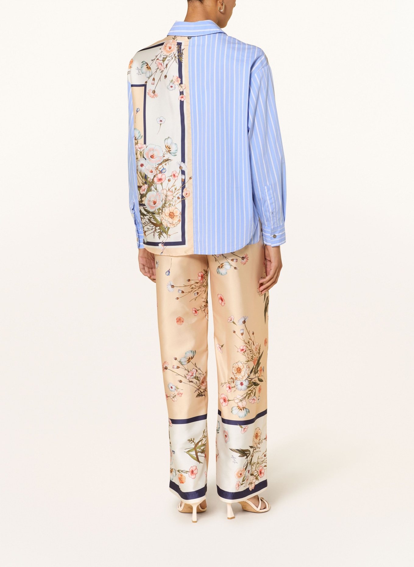 LIU JO Marlenehose: CREME / HELLORANGE / DUNKELBLAU