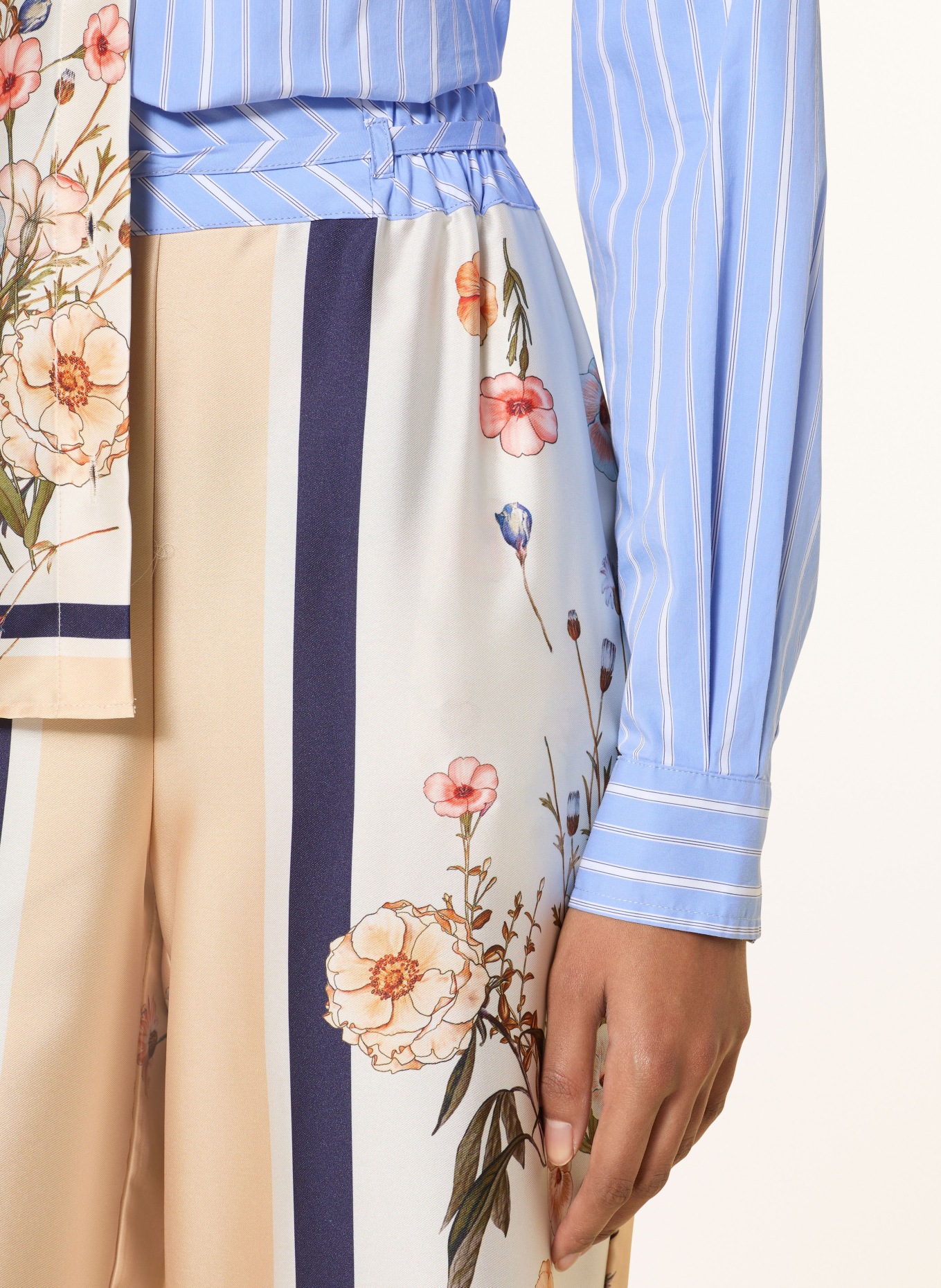 LIU JO Marlenehose: CREME / HELLORANGE / DUNKELBLAU