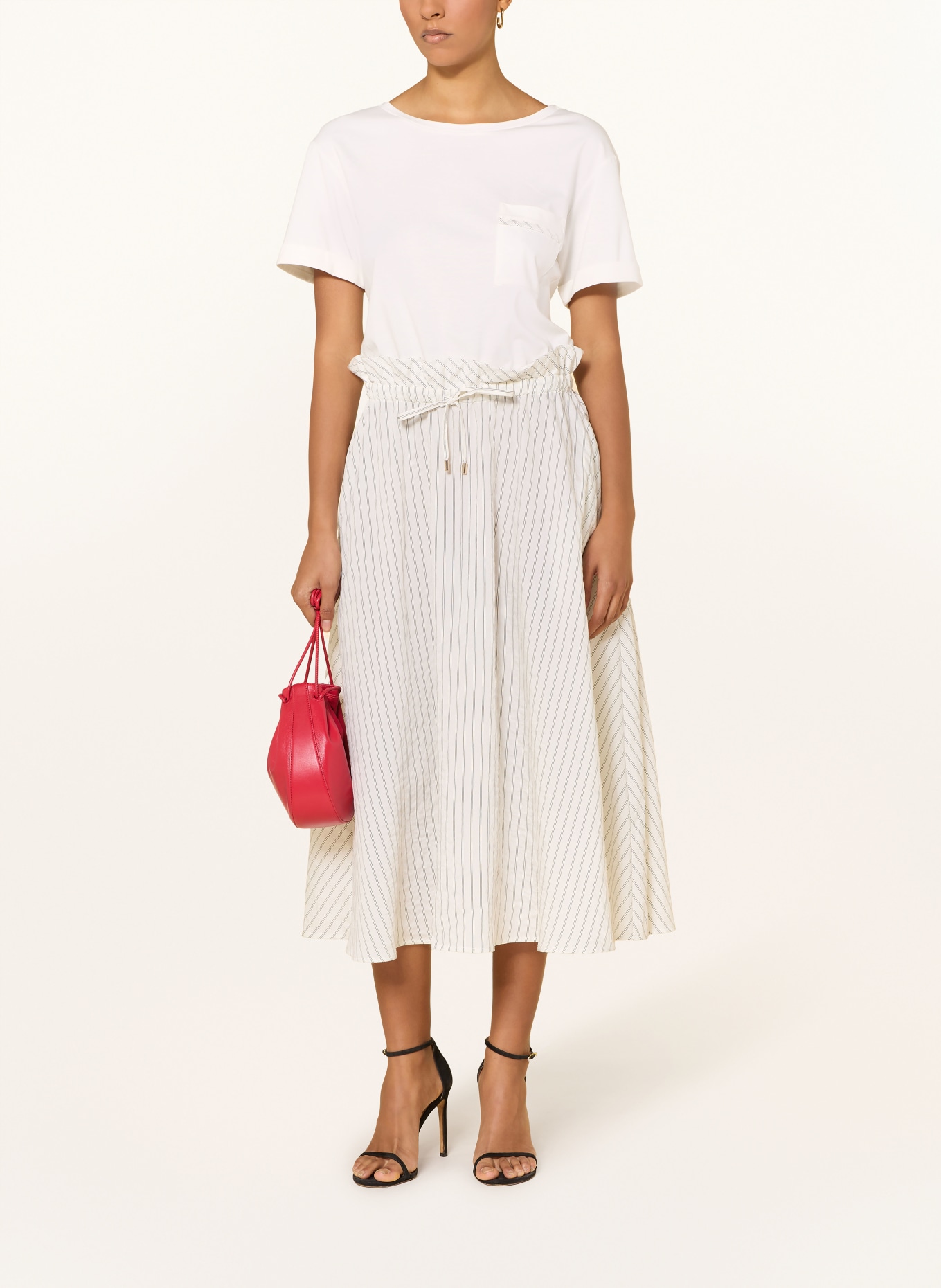 LIU JO Robe en mélange de matières: CRÈME