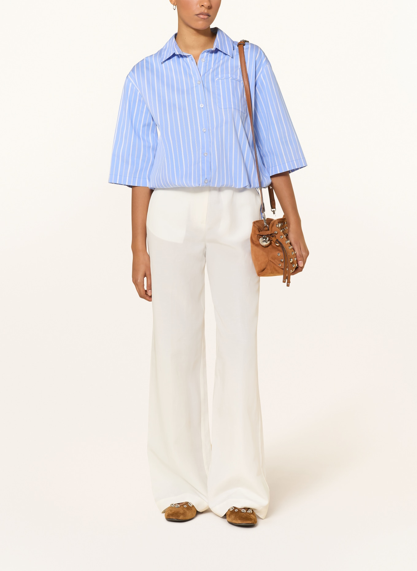 LIU JO shirt blouse: LIGHT BLUE / BLUE / WHITE