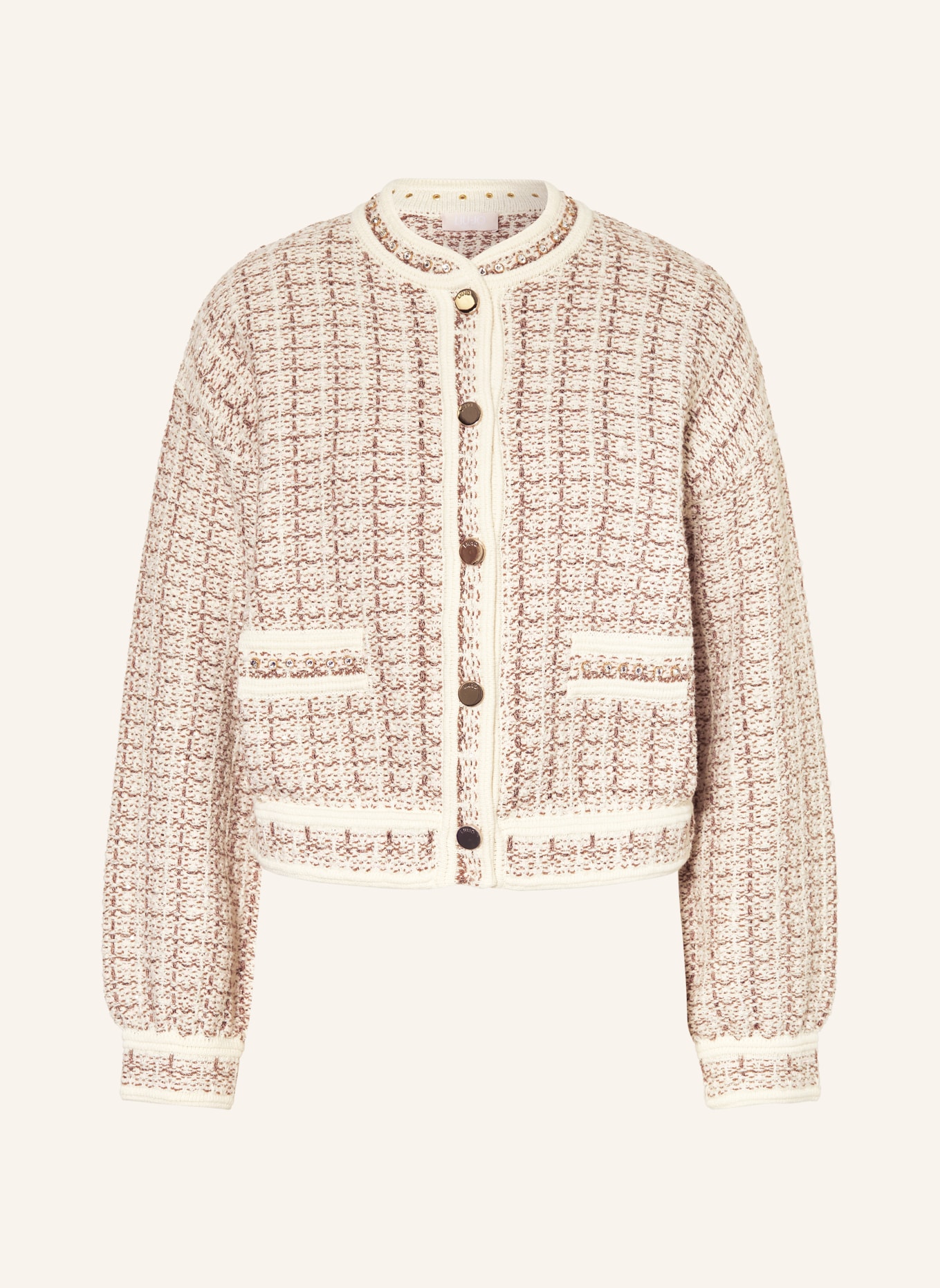 LIU JO Bouclé-Jacke: CREME / HELLBRAUN / HELLROSA