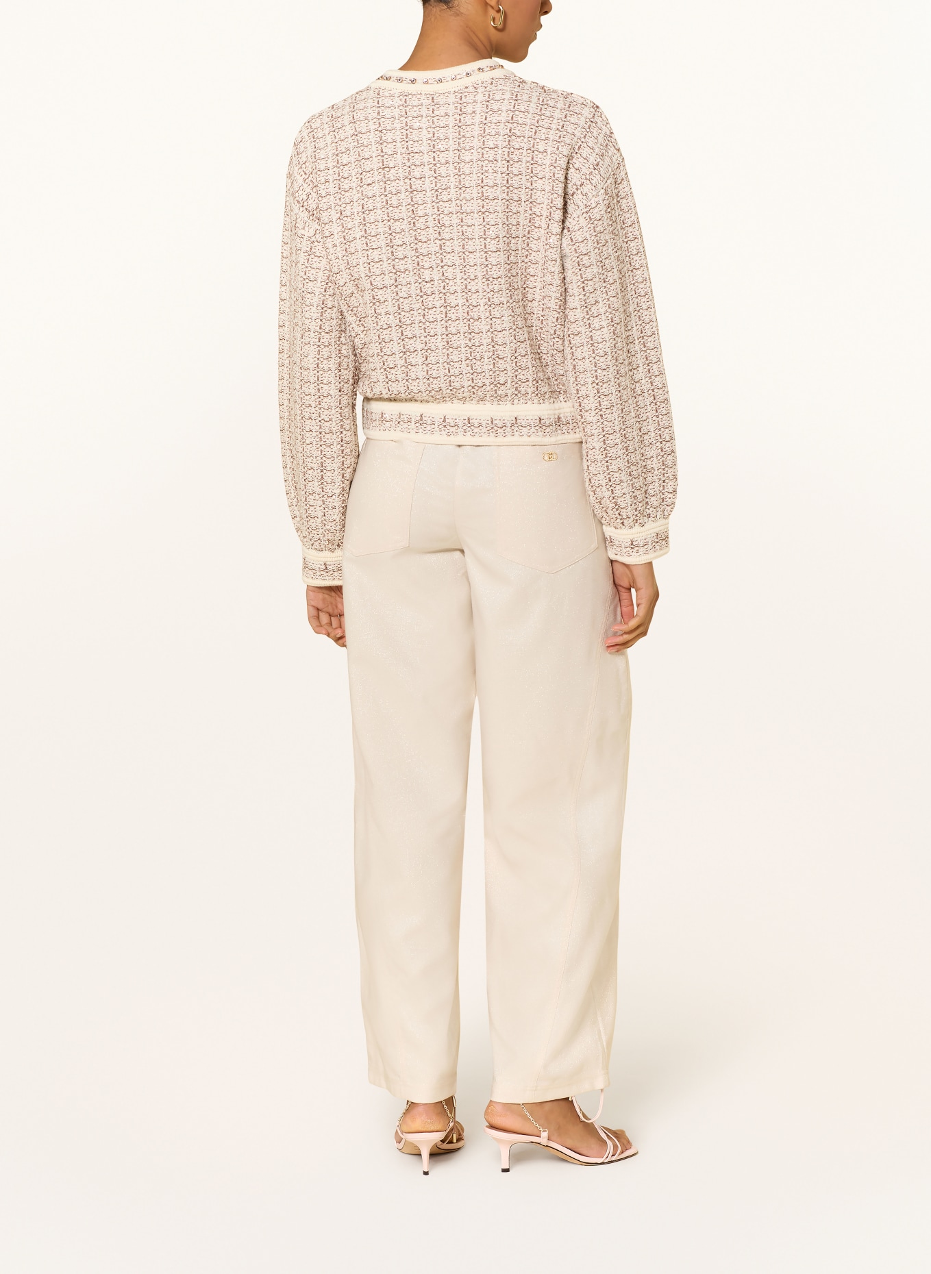 LIU JO Bouclé-Jacke: CREME / HELLBRAUN / HELLROSA