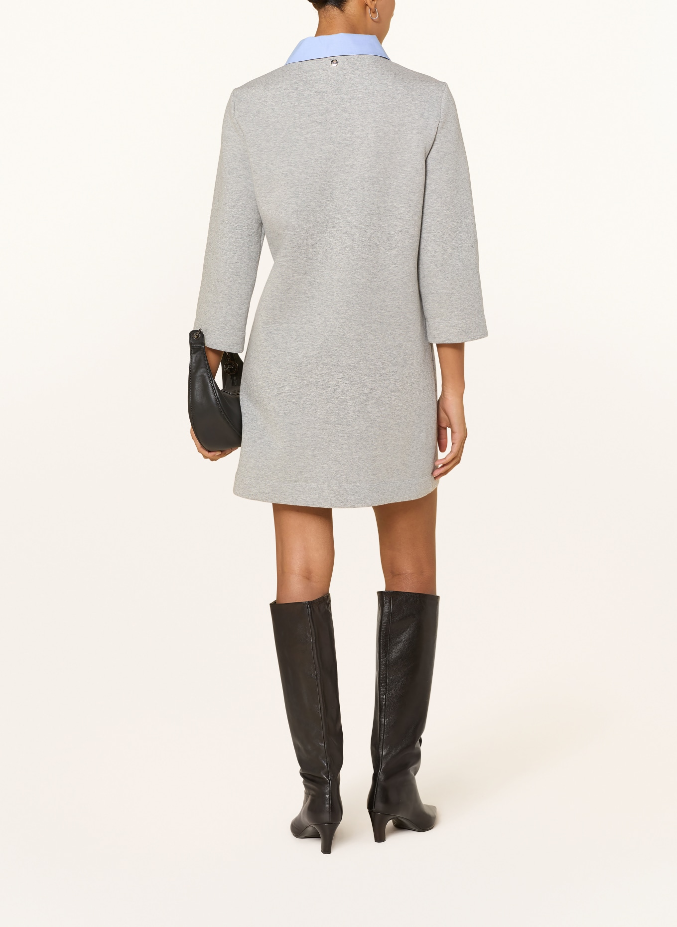 LIU JO Sweatkleid mit Schmucksteinen: GRAU / HELLBLAU