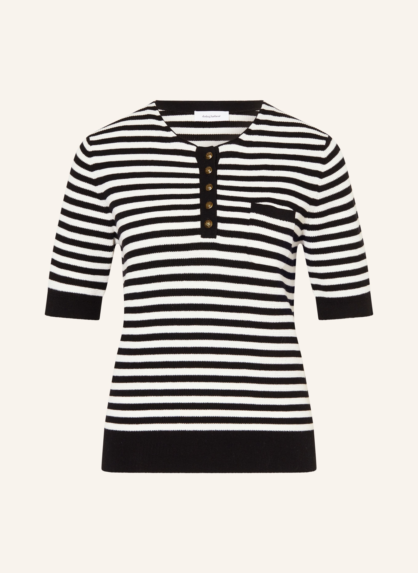 darling harbour knit shirt: black / offwhite