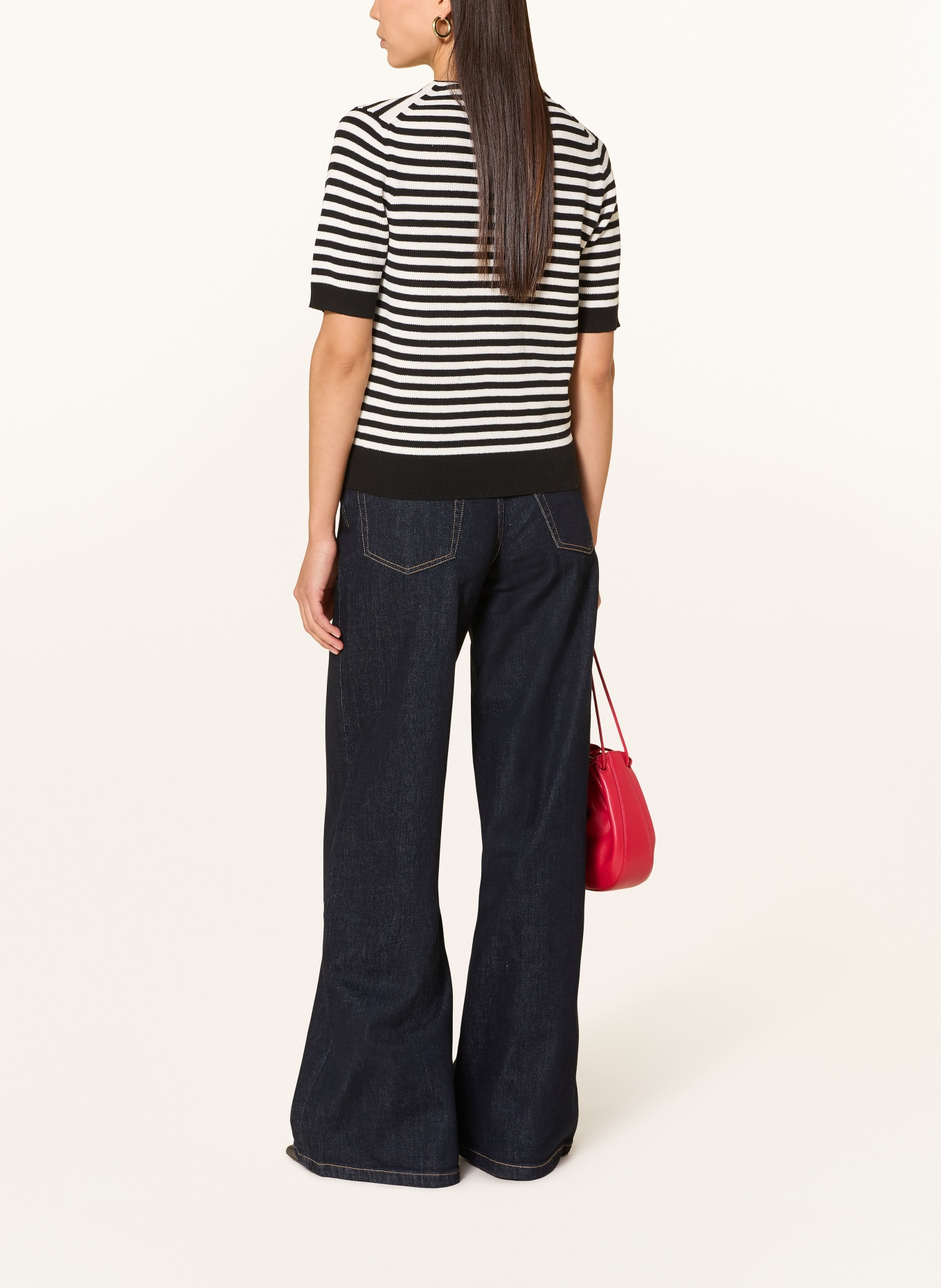 darling harbour knit shirt: black / offwhite