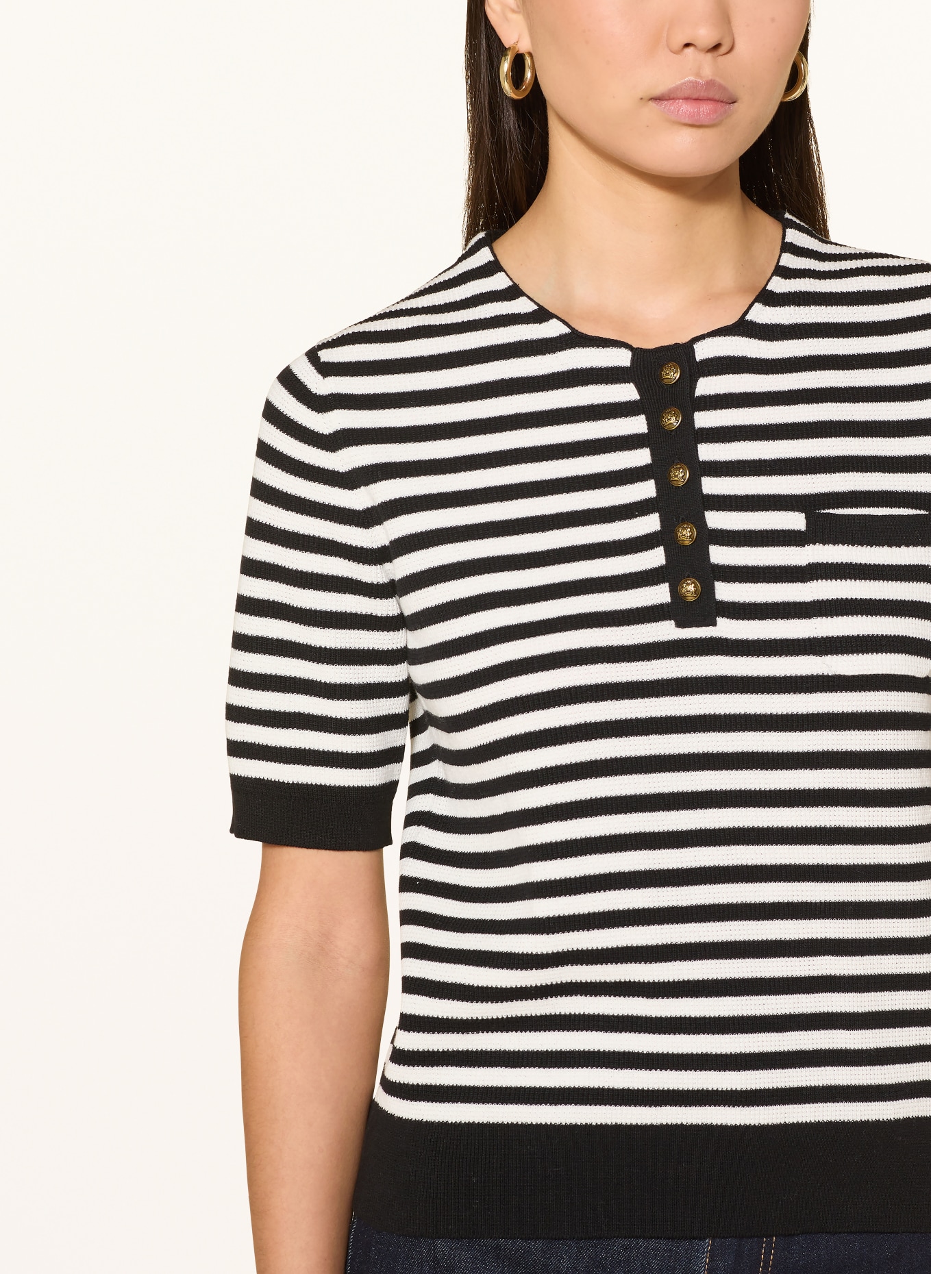 darling harbour knit shirt: black / offwhite