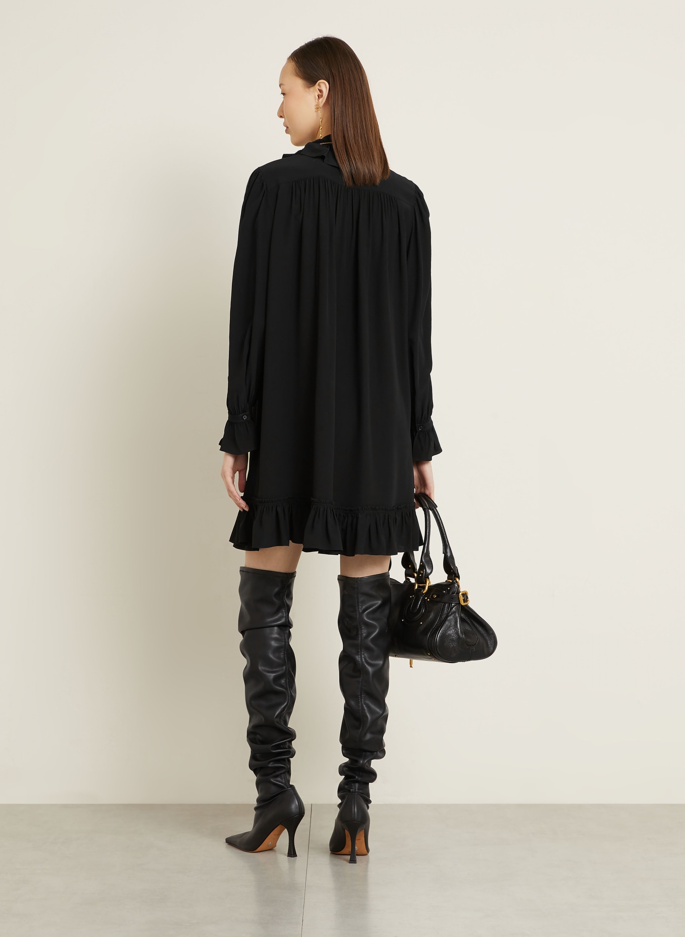 Chloé Cocktailkleid aus Seide: SCHWARZ