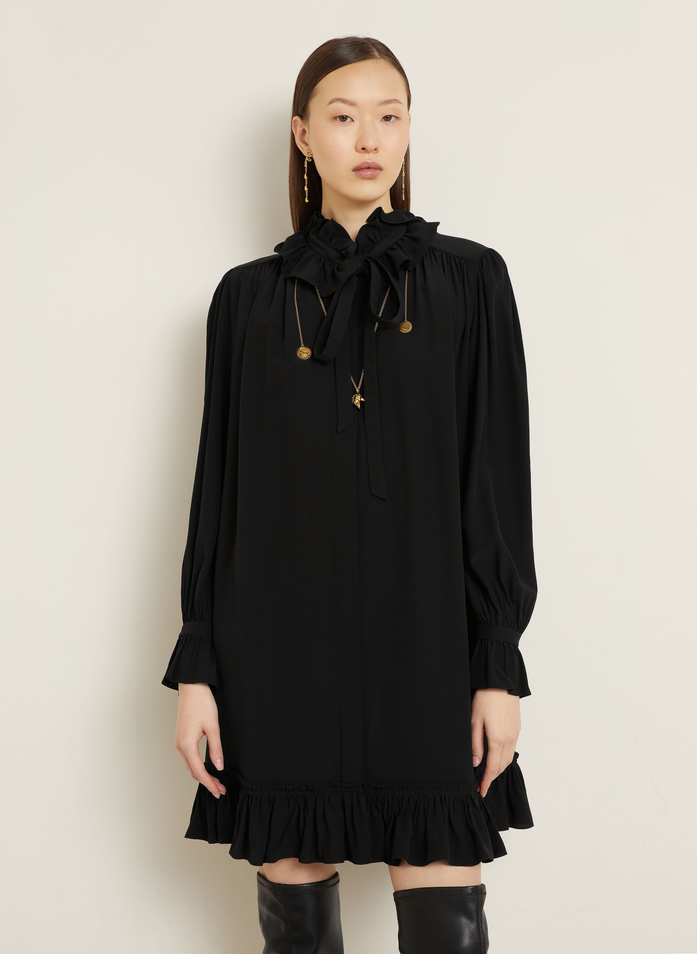 Chloé Cocktailkleid aus Seide: SCHWARZ