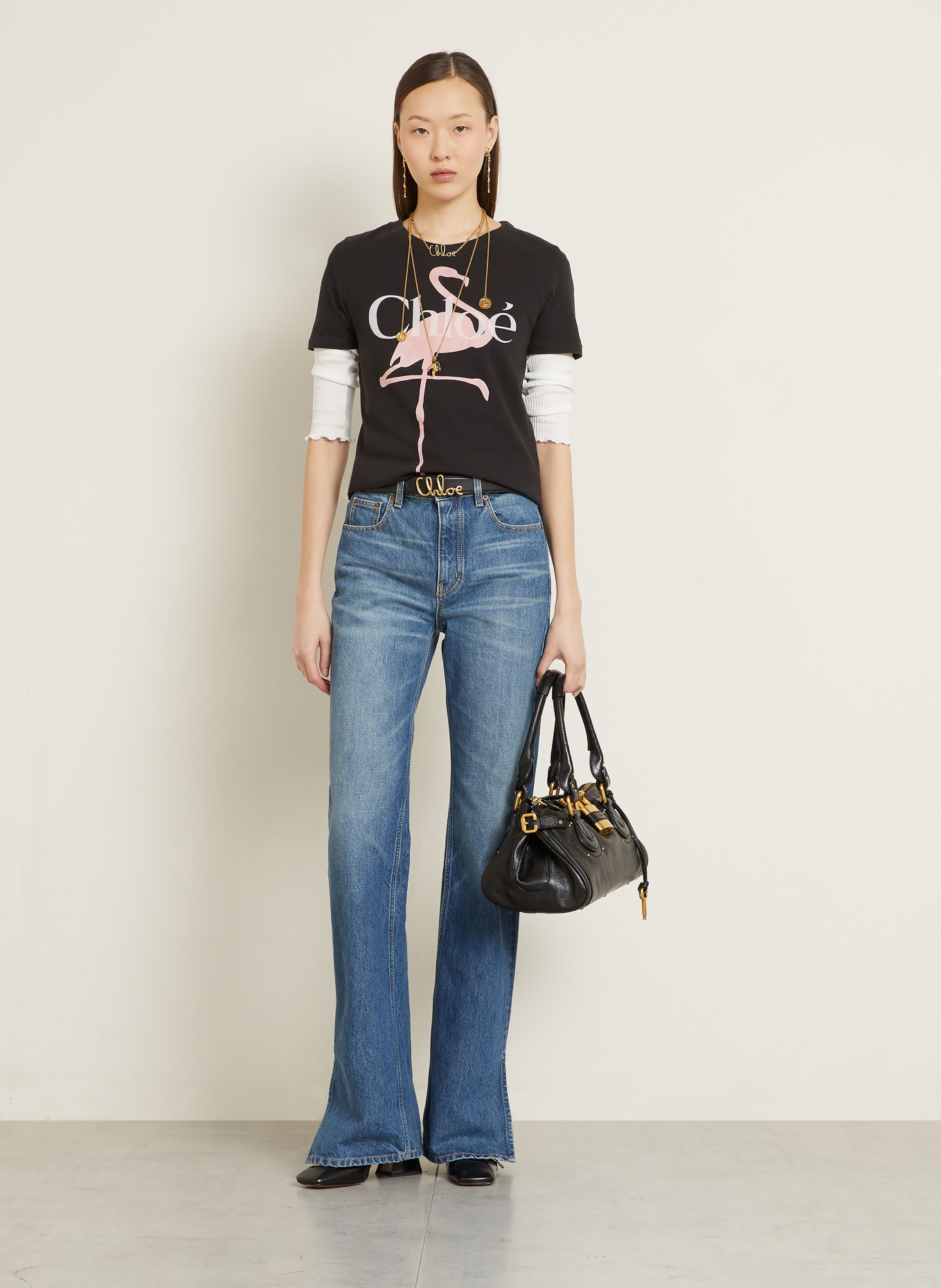 Chloé T-Shirt: SCHWARZ / ROSA