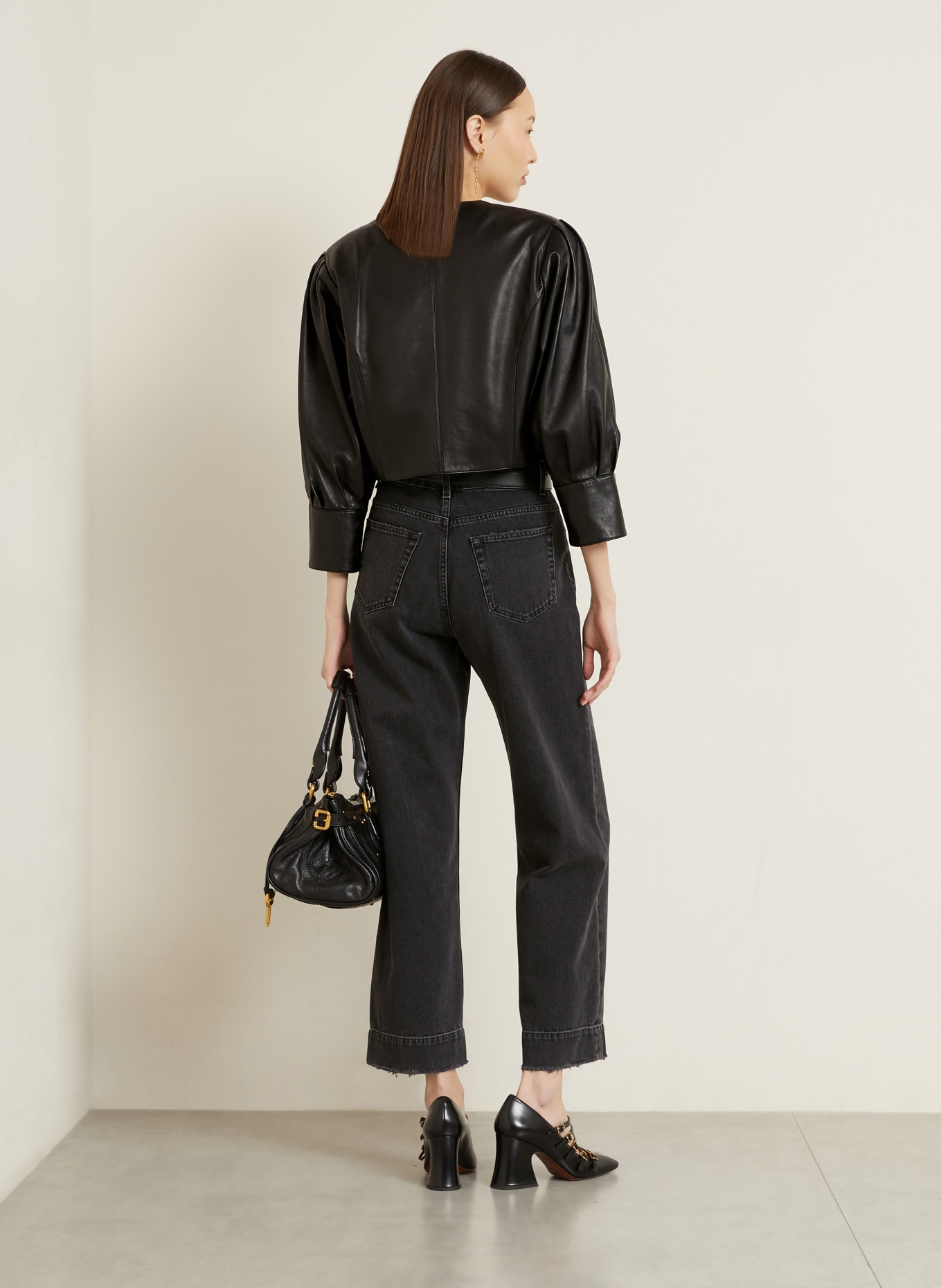 Chloé Lederjacke: SCHWARZ