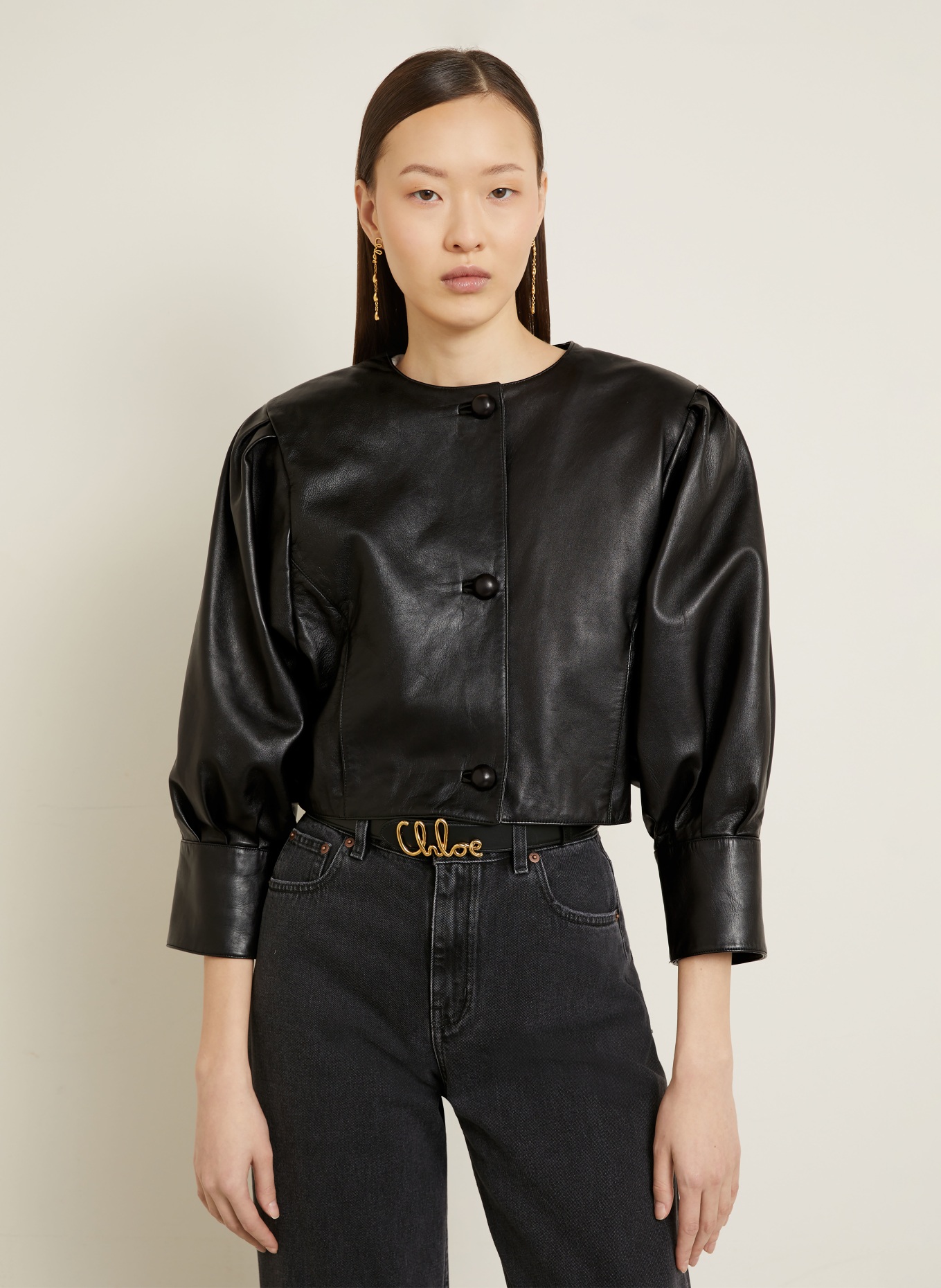 Chloé Lederjacke: SCHWARZ