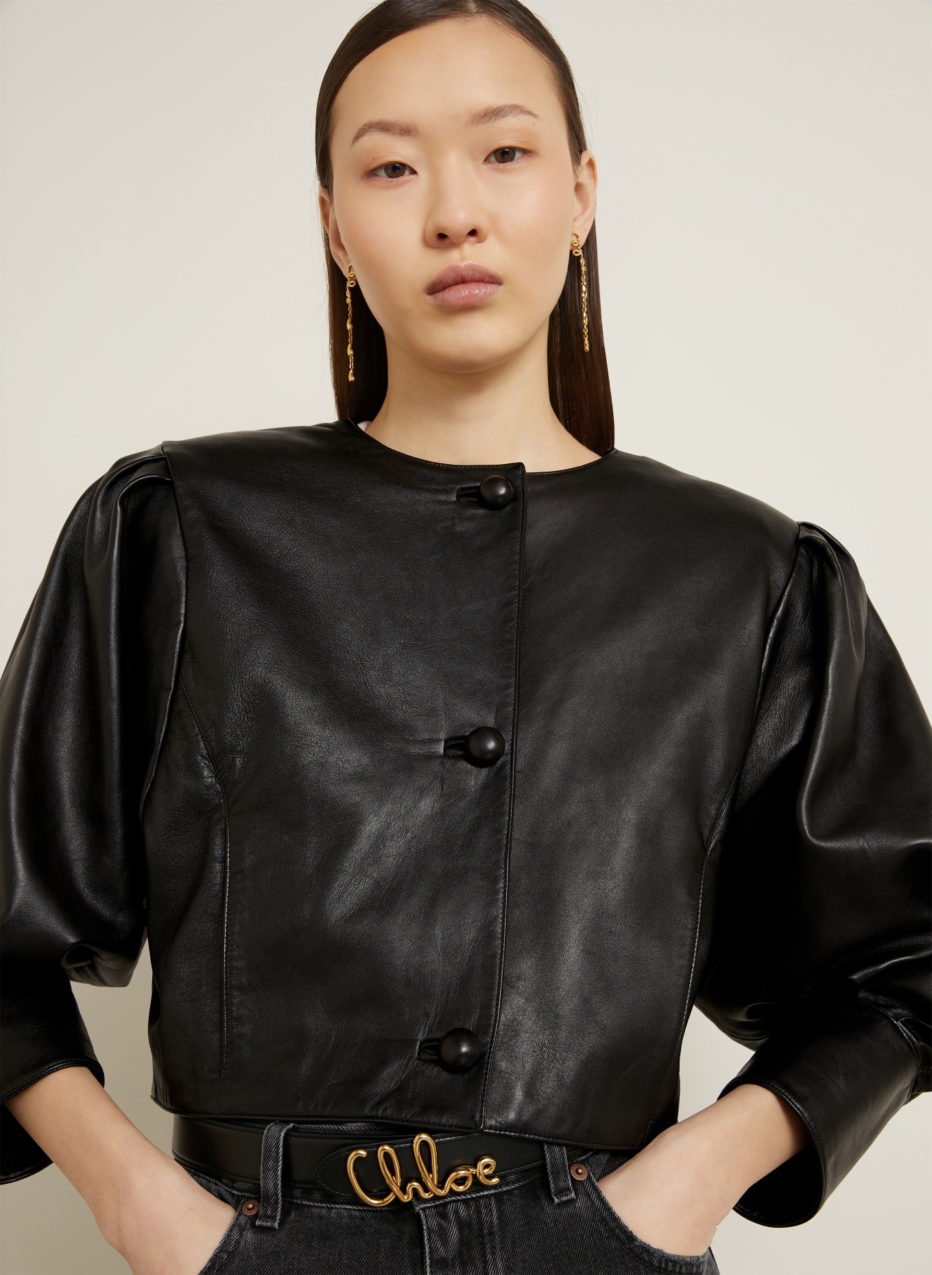 Chloé Lederjacke: SCHWARZ