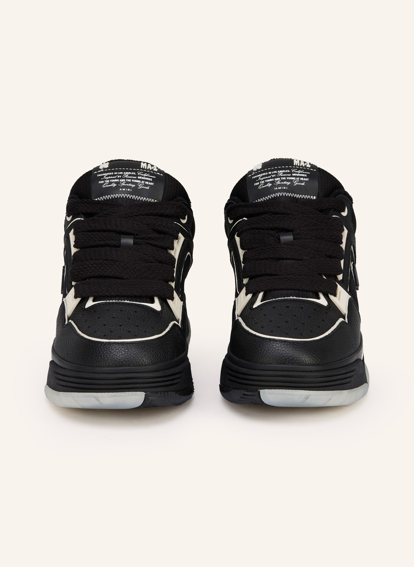 AMIRI Sneaker MA-1 mit Shcmucksteinen: SCHWARZ / WEISS