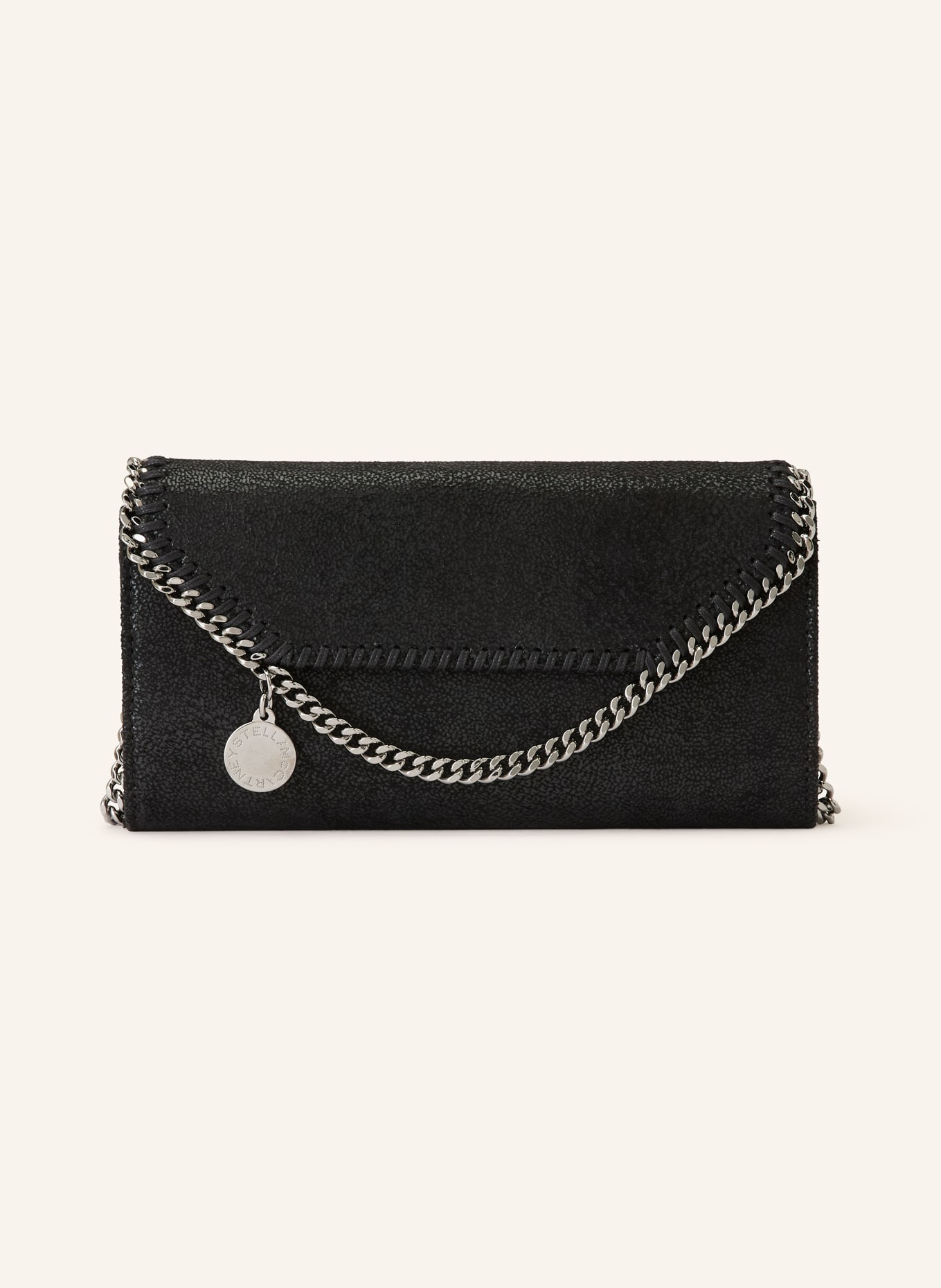 STELLA McCARTNEY Geldbörse FALABELLA zum Umhängen: SCHWARZ / SILBER