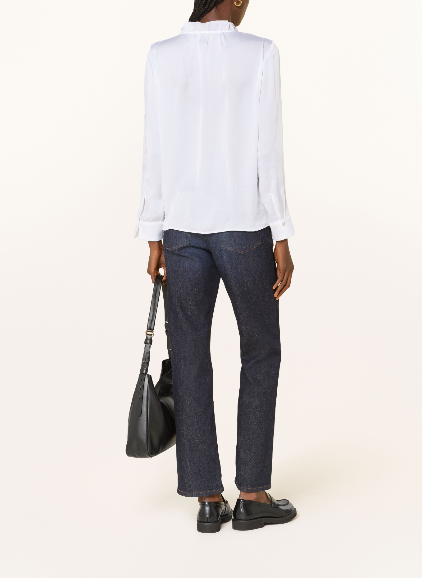 MARC CAIN Blusenshirt mit Volants: 100 WHITE