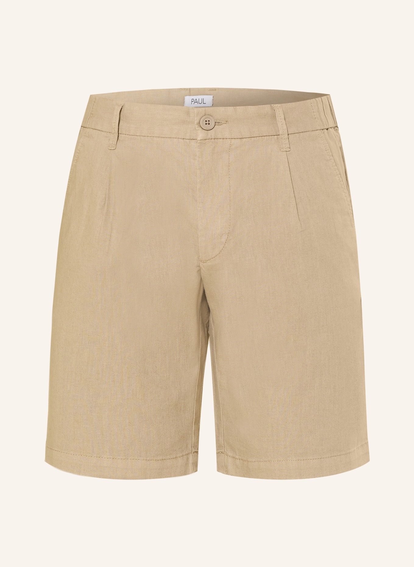 PAUL Chinoshorts Comfort Fit mit Leinen: BEIGE