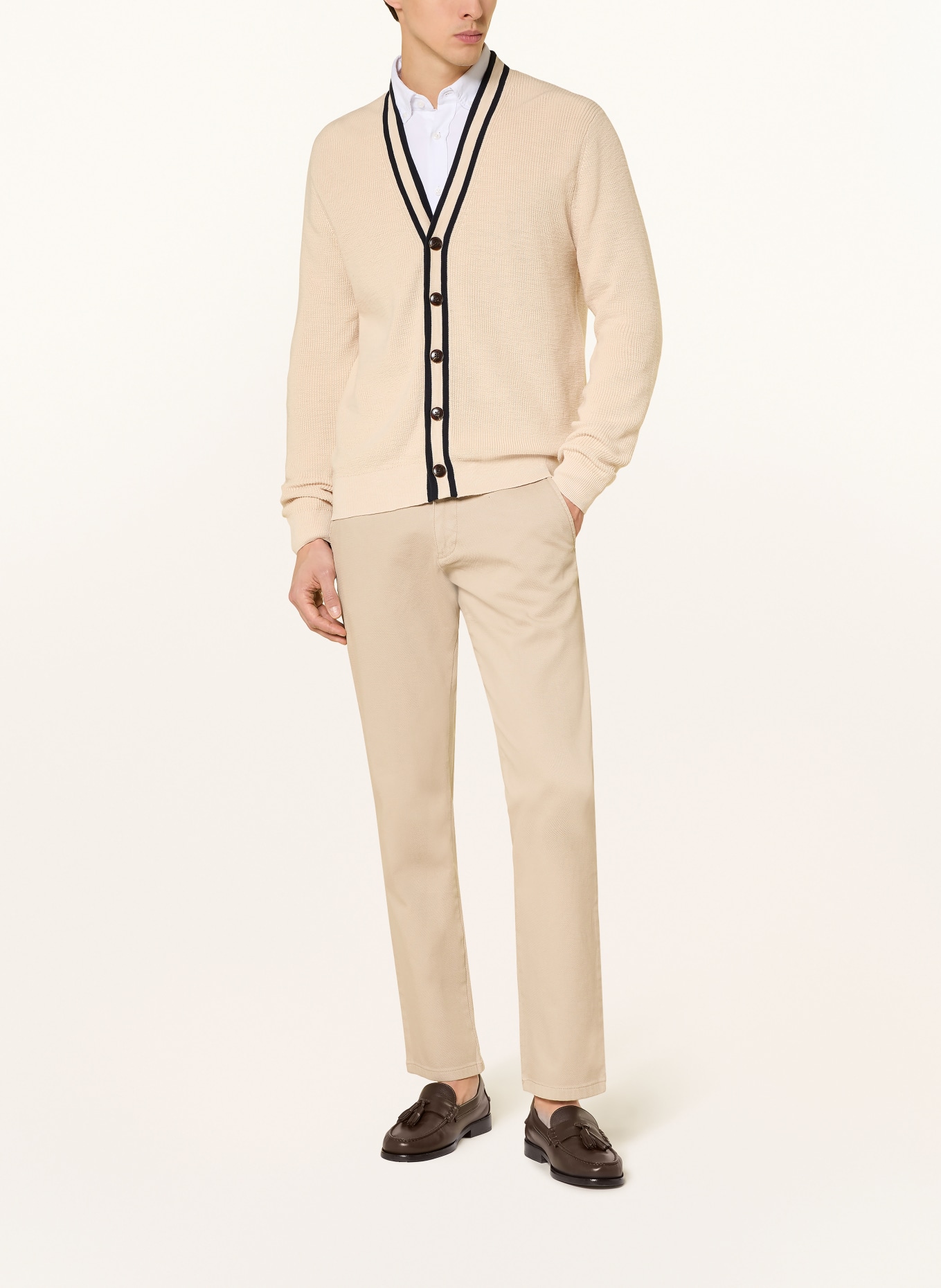 STROKESMAN'S Piqué-Chino Slim Fit: BEIGE