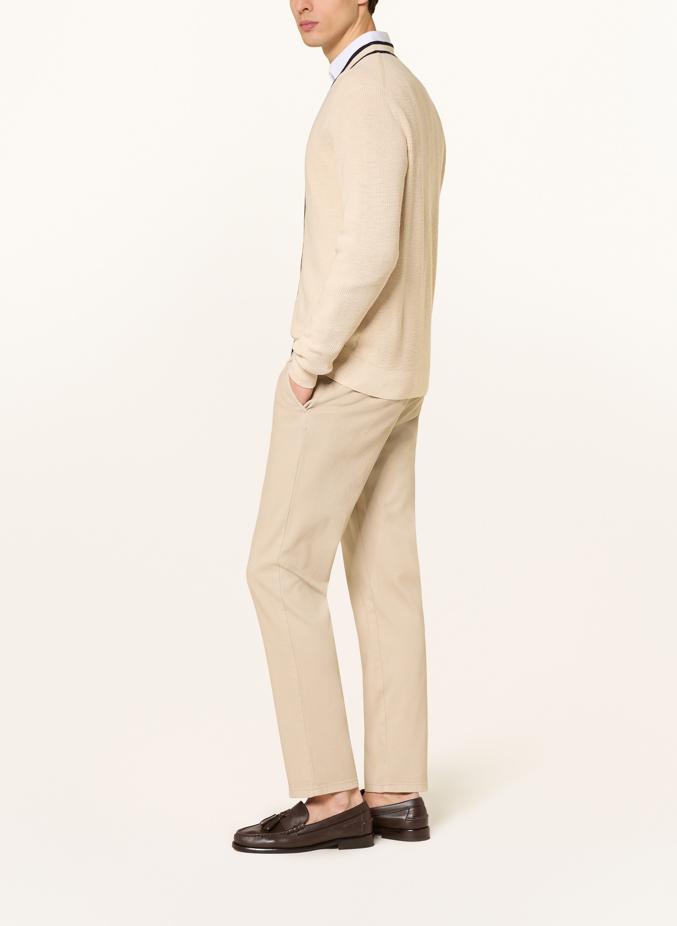 STROKESMAN'S Piqué-Chino Slim Fit: BEIGE