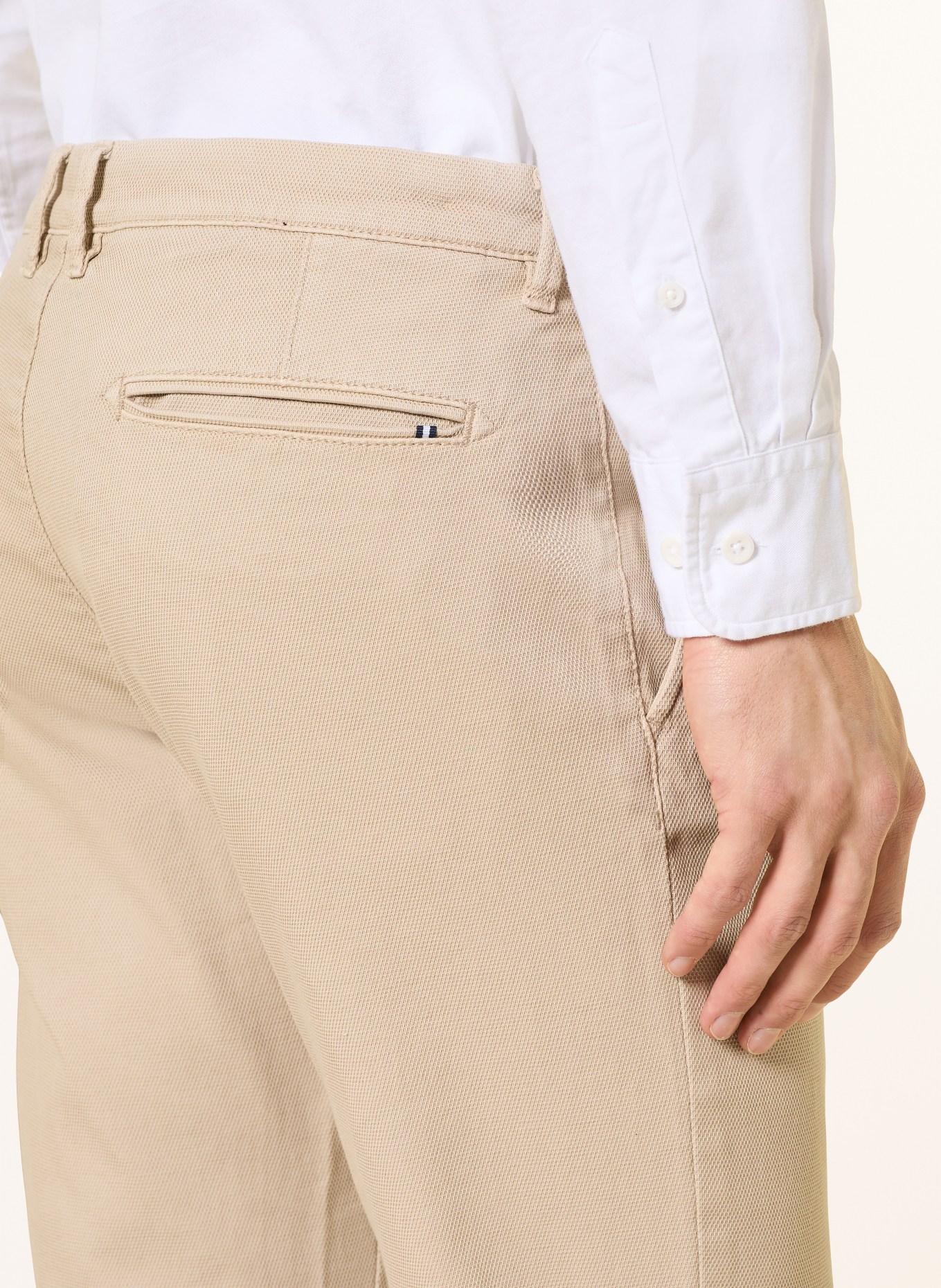 STROKESMAN'S Piqué-Chino Slim Fit: BEIGE