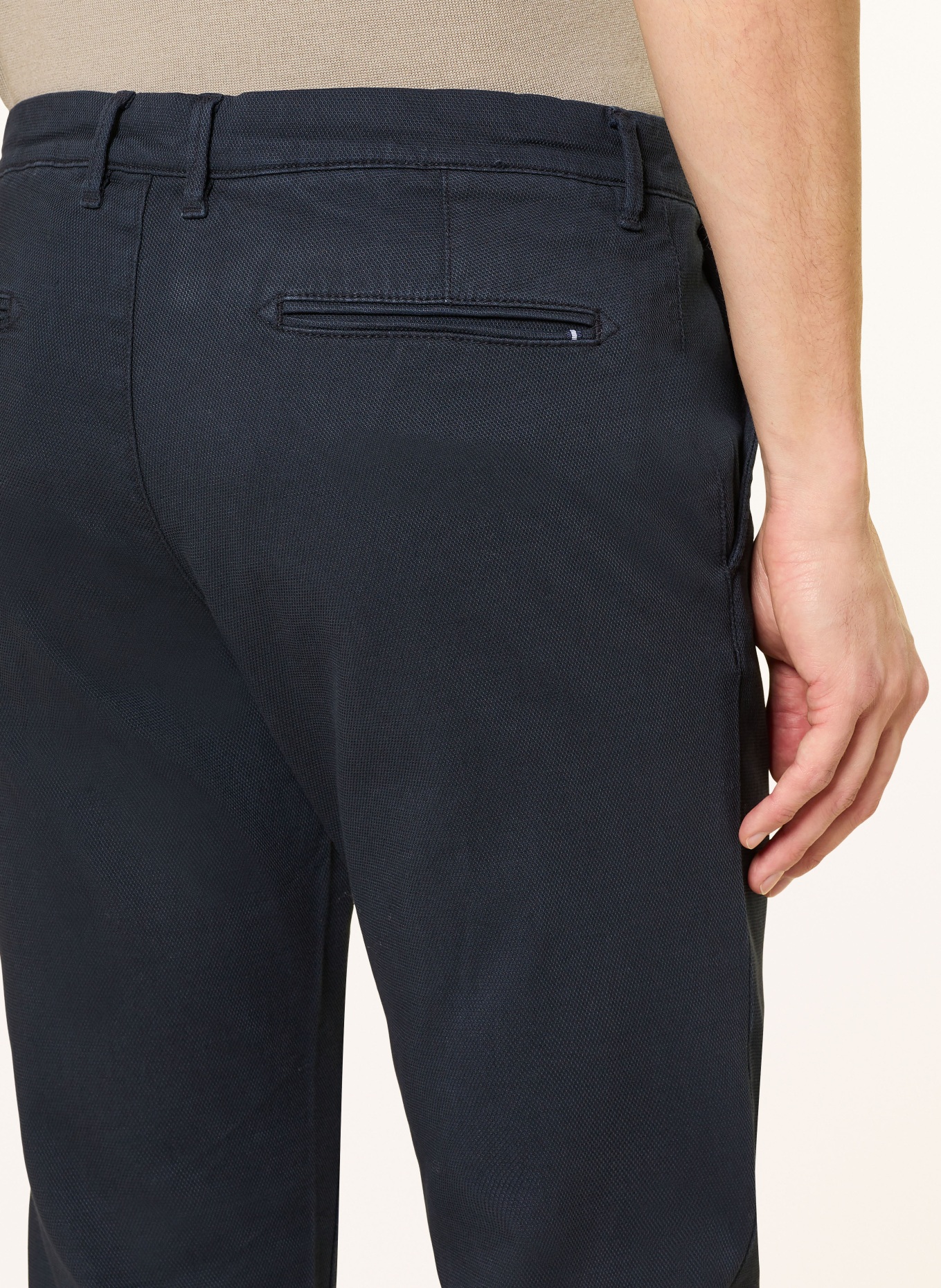 STROKESMAN'S Piqué-Chino Slim Fit: DUNKELBLAU