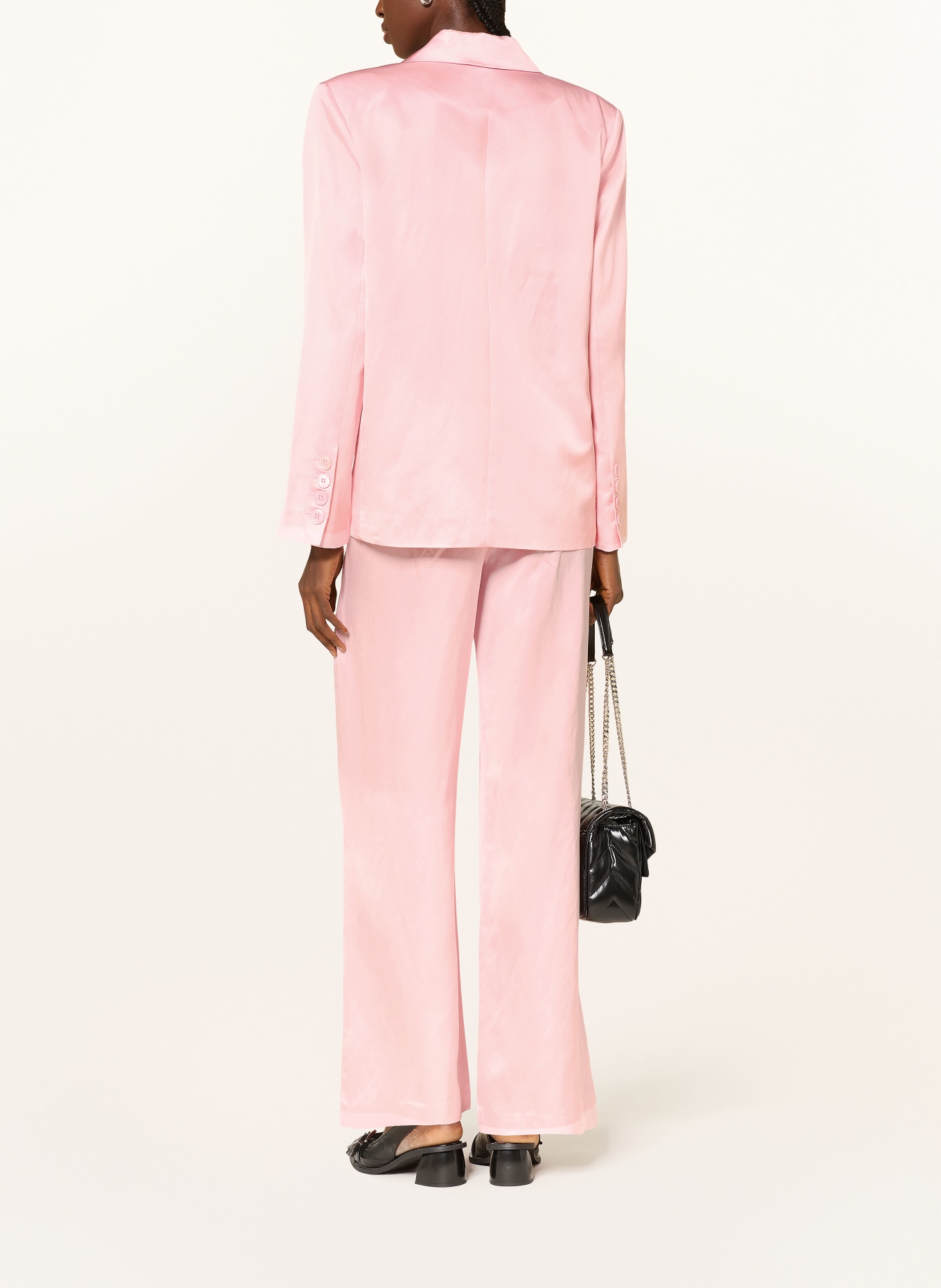 MRS & HUGS satin blazer: LIGHT PINK