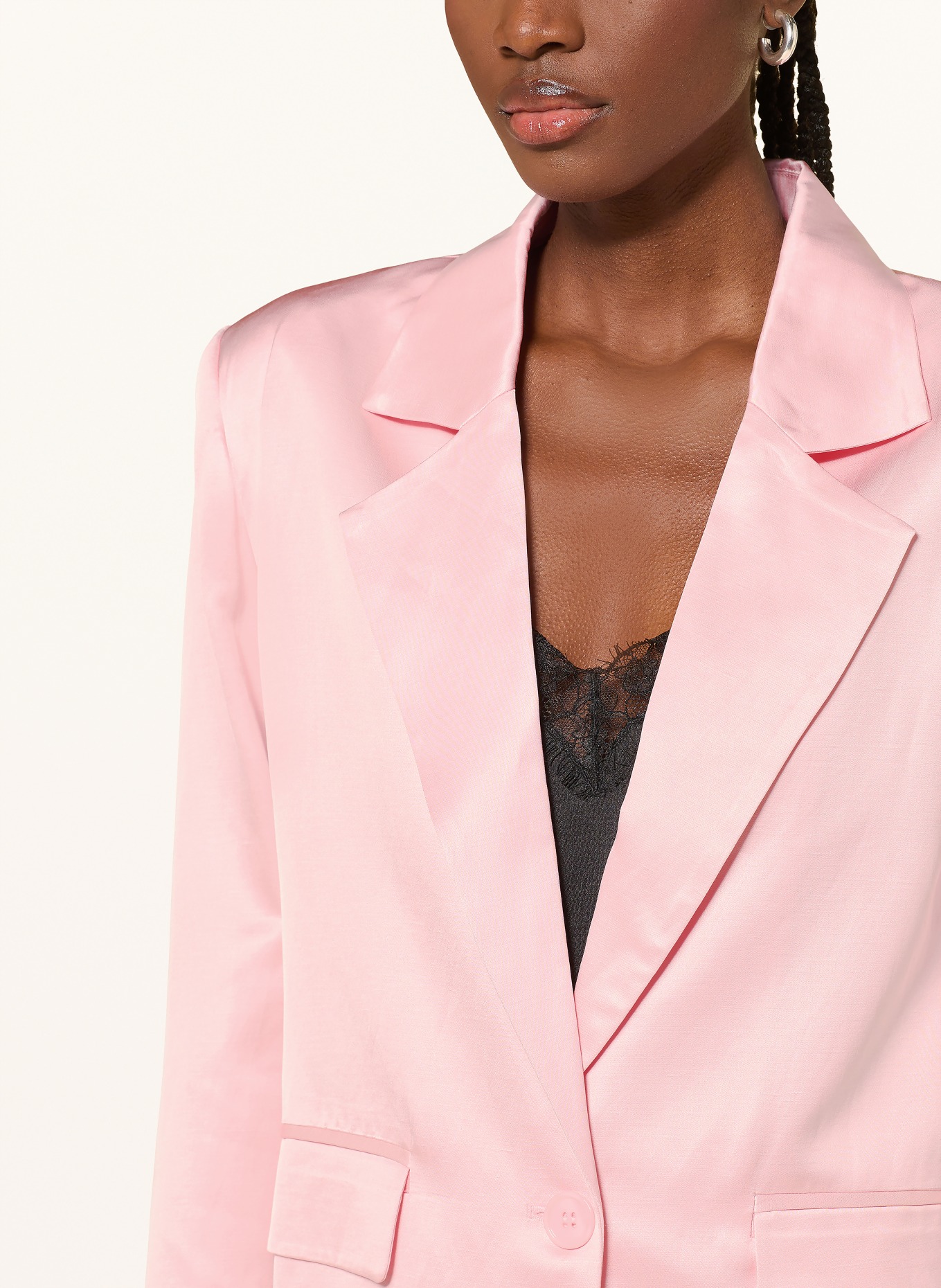MRS & HUGS satin blazer: LIGHT PINK