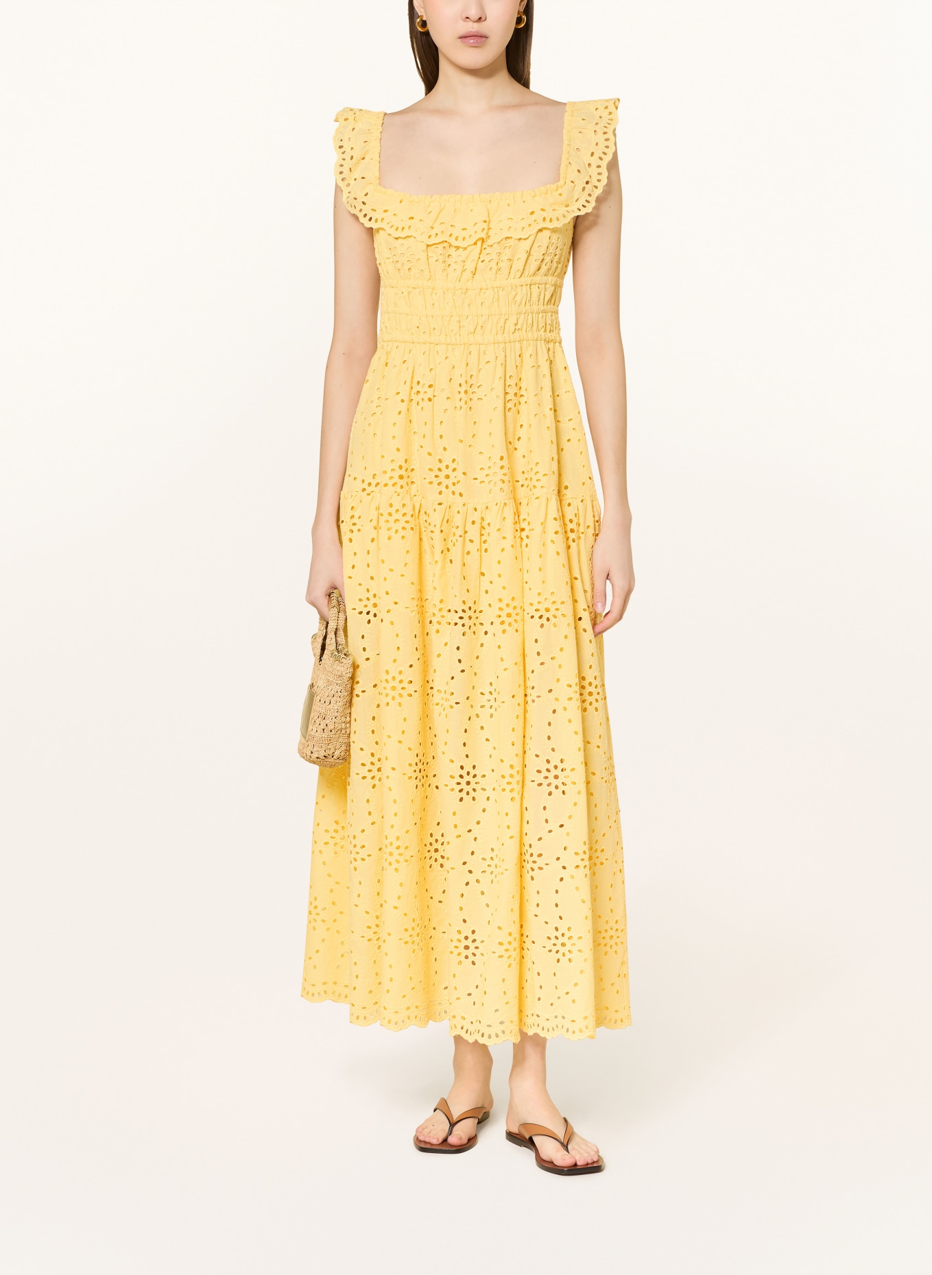MRS & HUGS Kleid aus Lochspitze: GELB