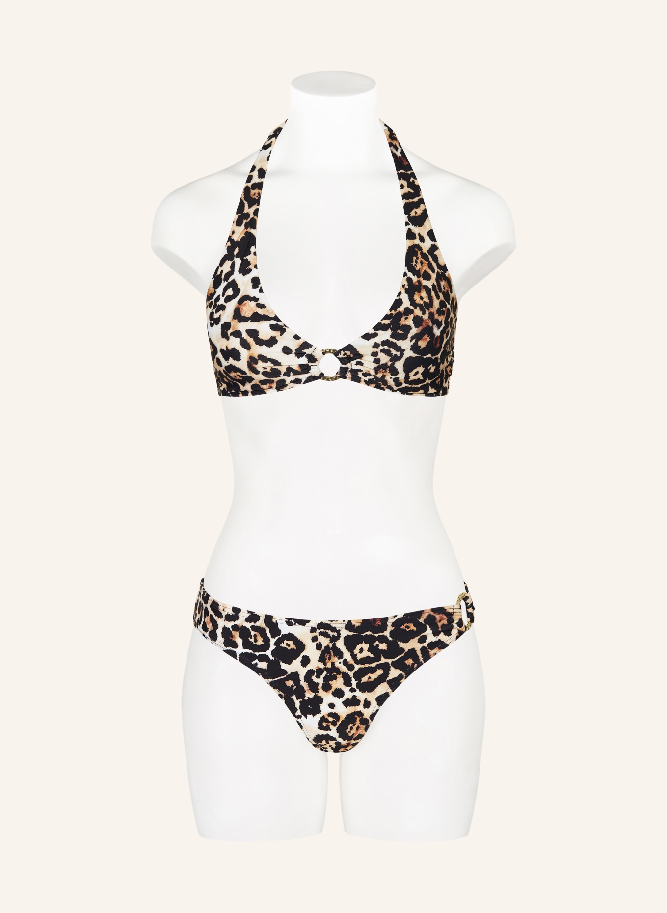 darling harbour Górna część bikini z wiązaniem na szyi: 19 SCHWARZ-BEIGE