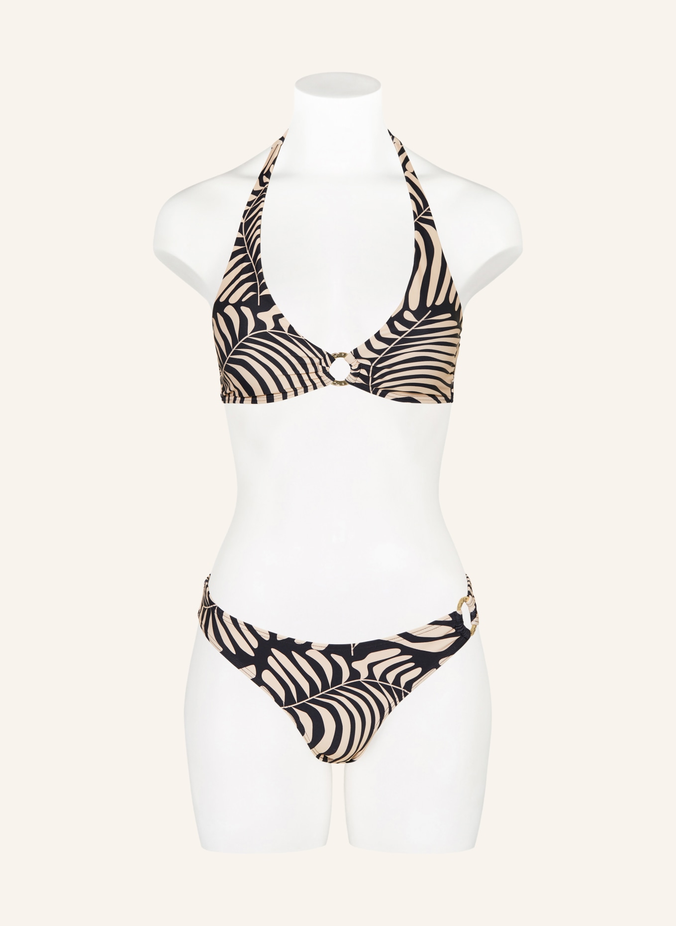 darling harbour Górna część bikini z wiązaniem na szyi: 14 CREME-SCHWARZ