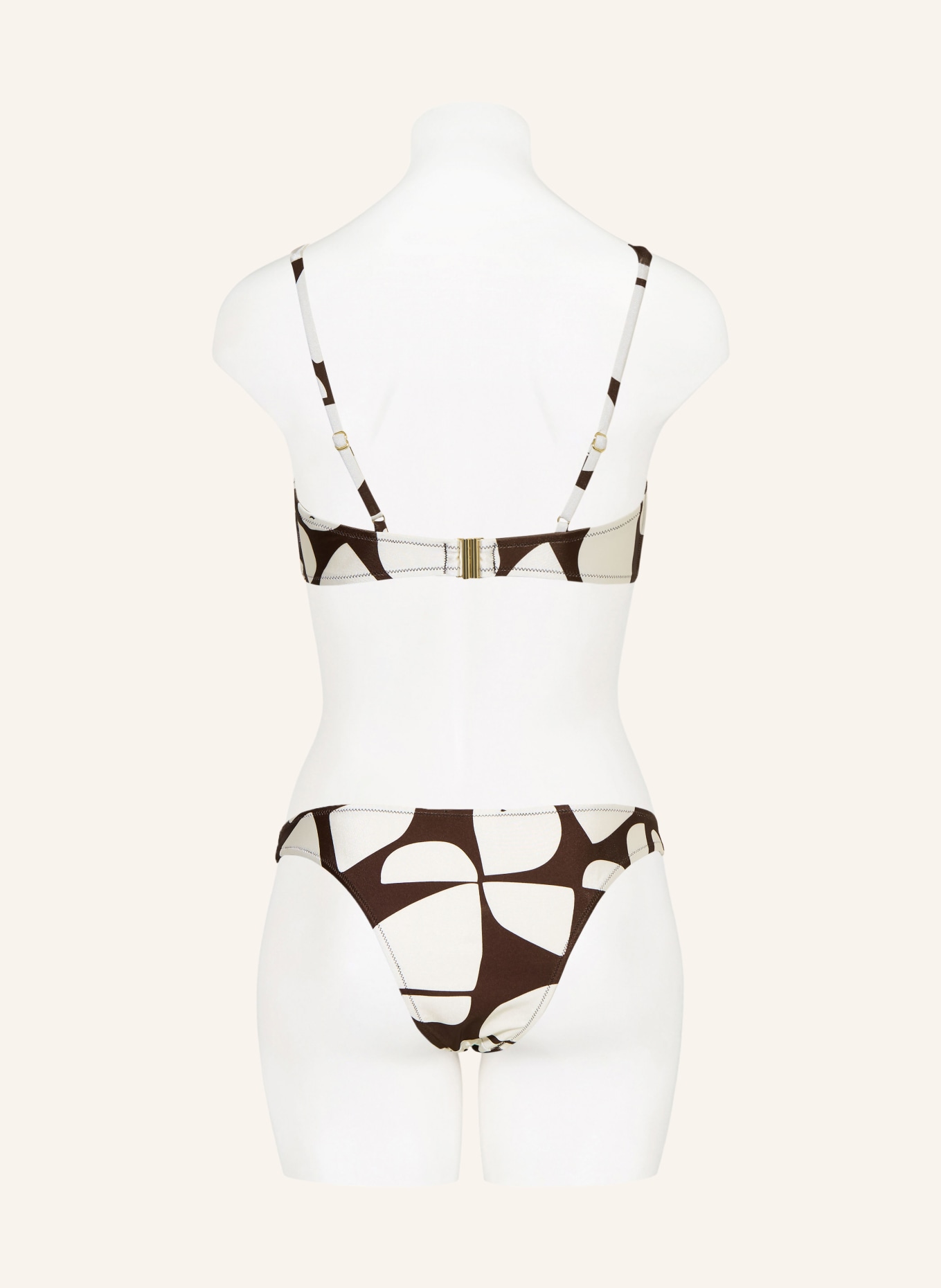 MRS & HUGS Bralette bikini top: CIEMNOBRĄZOWY / BIAŁY