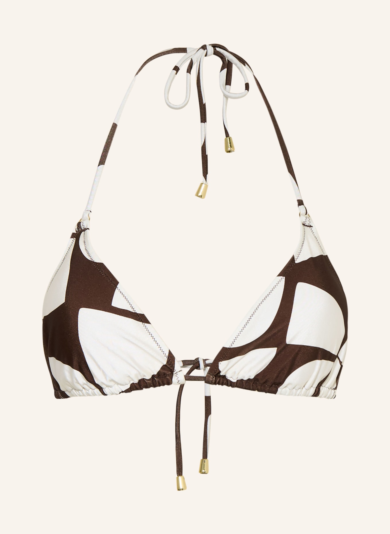 MRS & HUGS Trójkątny stanik bikini: CIEMNOBRĄZOWY / BIAŁY