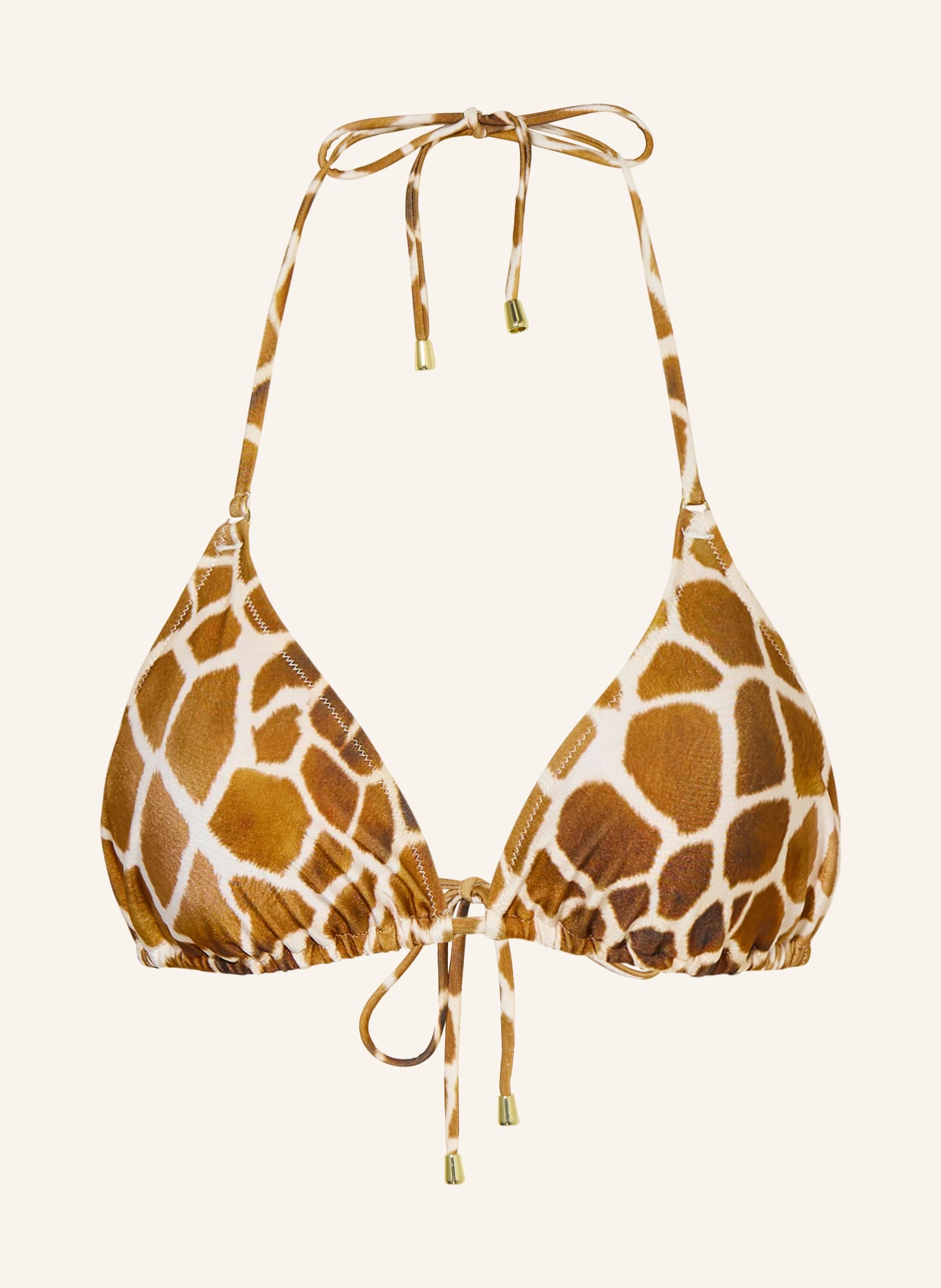 MRS & HUGS Trójkątny stanik bikini: JASNOBRĄZOWY / KREMOWY