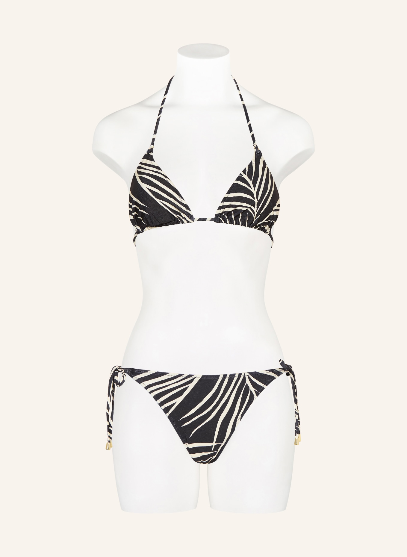 MRS & HUGS Triangle bikini bottoms: BLACK / CREAM