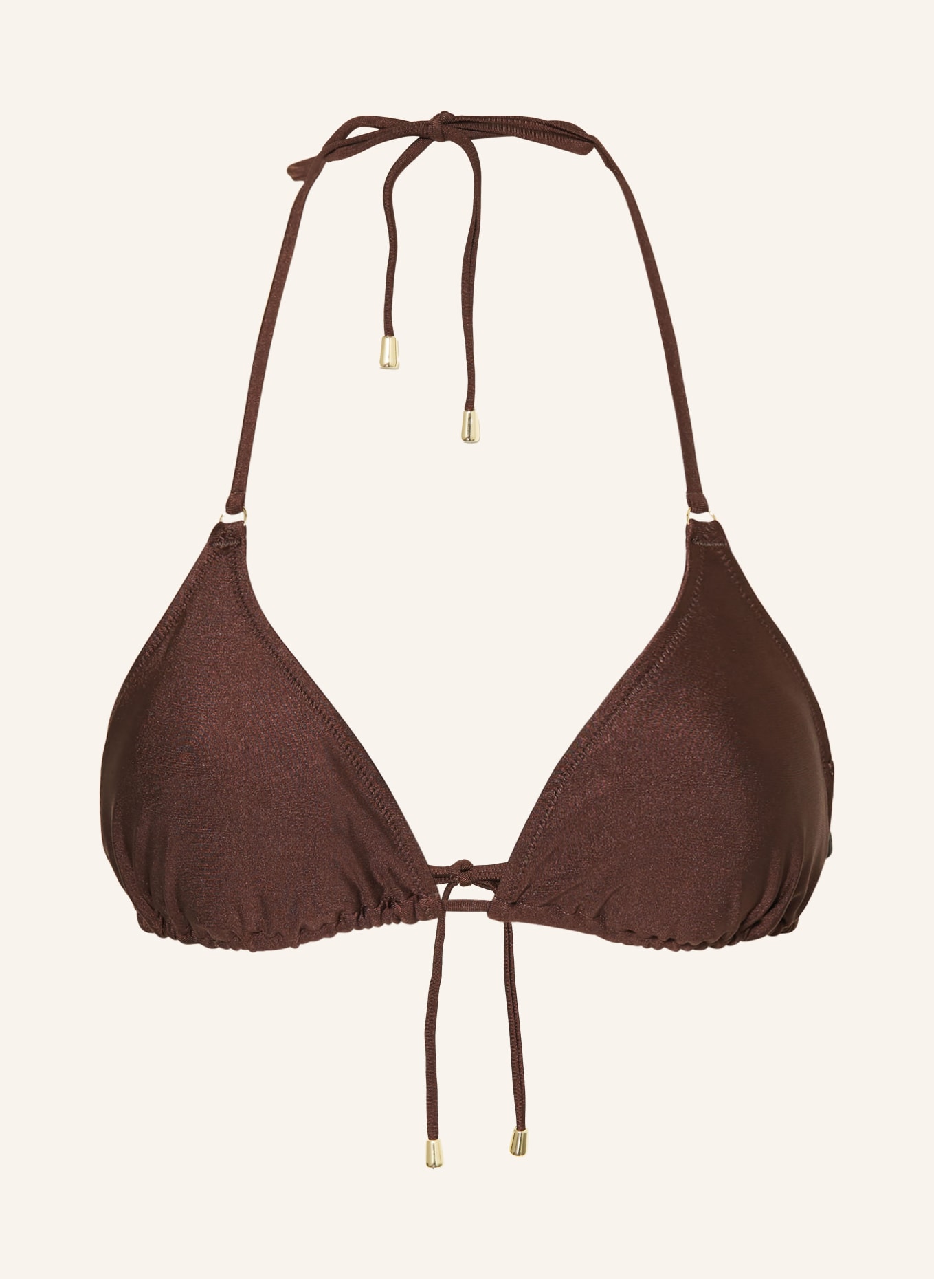 MRS & HUGS Trójkątny stanik bikini: CIEMNOBRĄZOWY