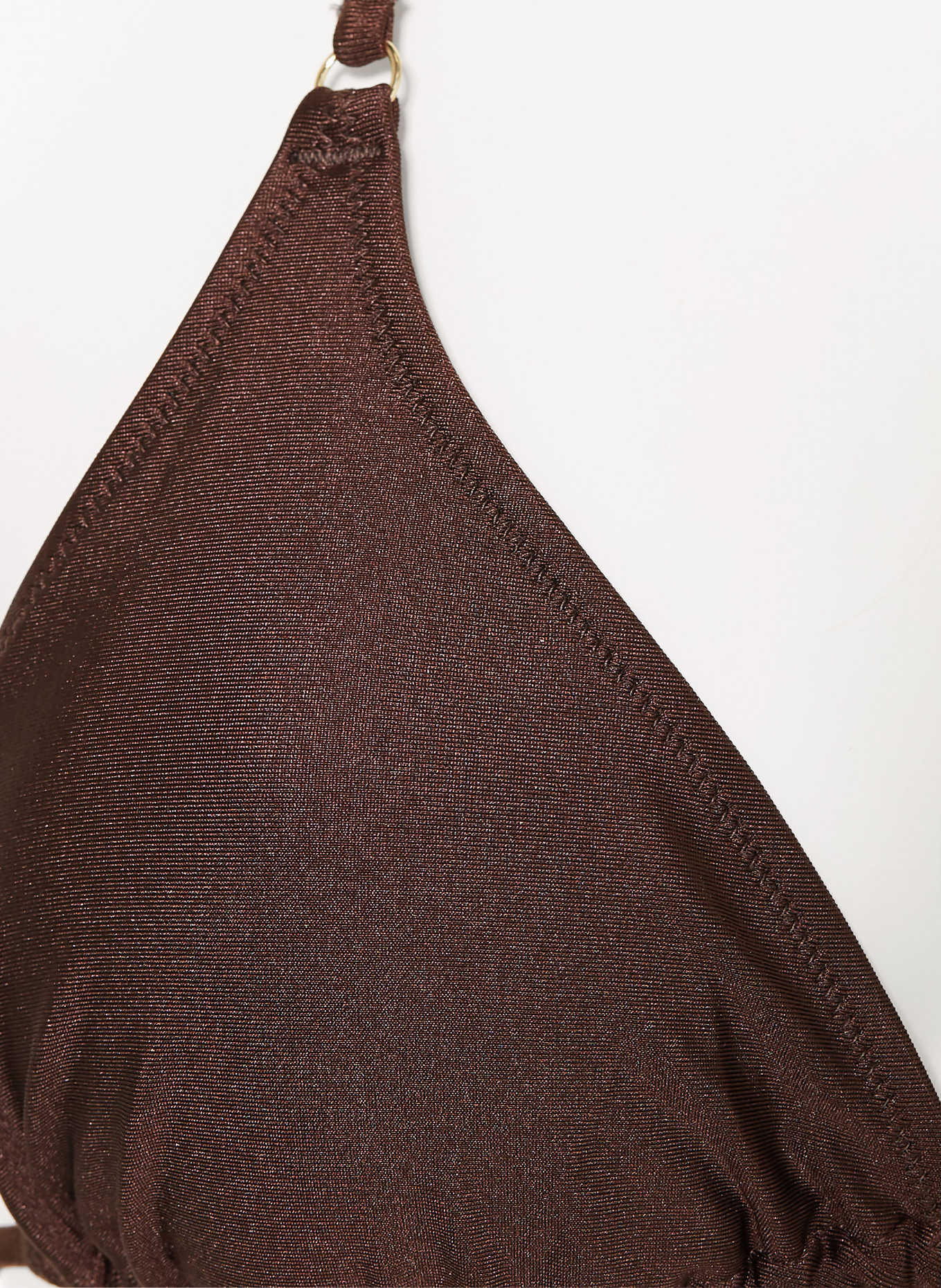 MRS & HUGS Trójkątny stanik bikini: CIEMNOBRĄZOWY