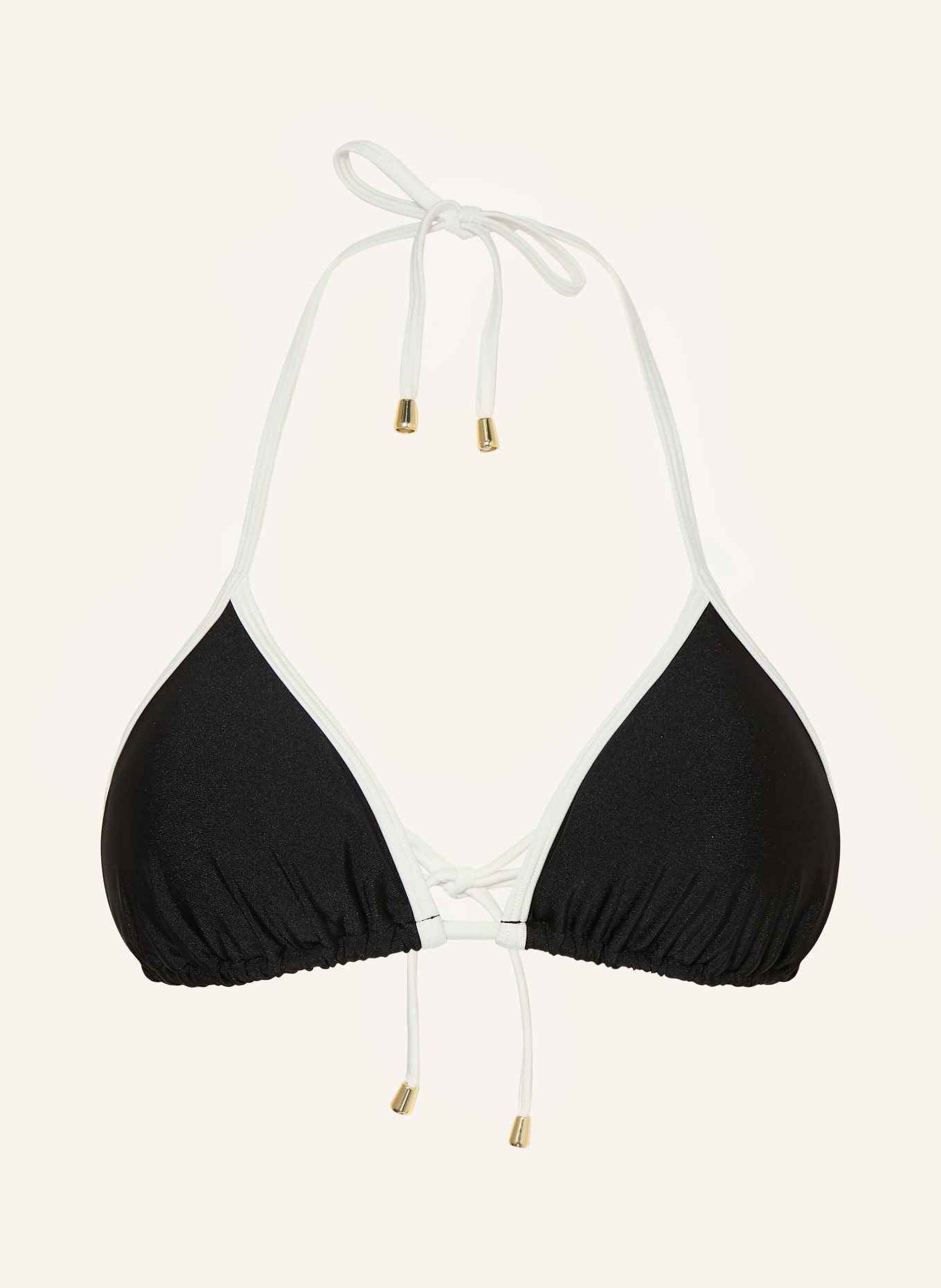 MRS & HUGS Trójkątny stanik bikini: CZARNY / BIAŁY