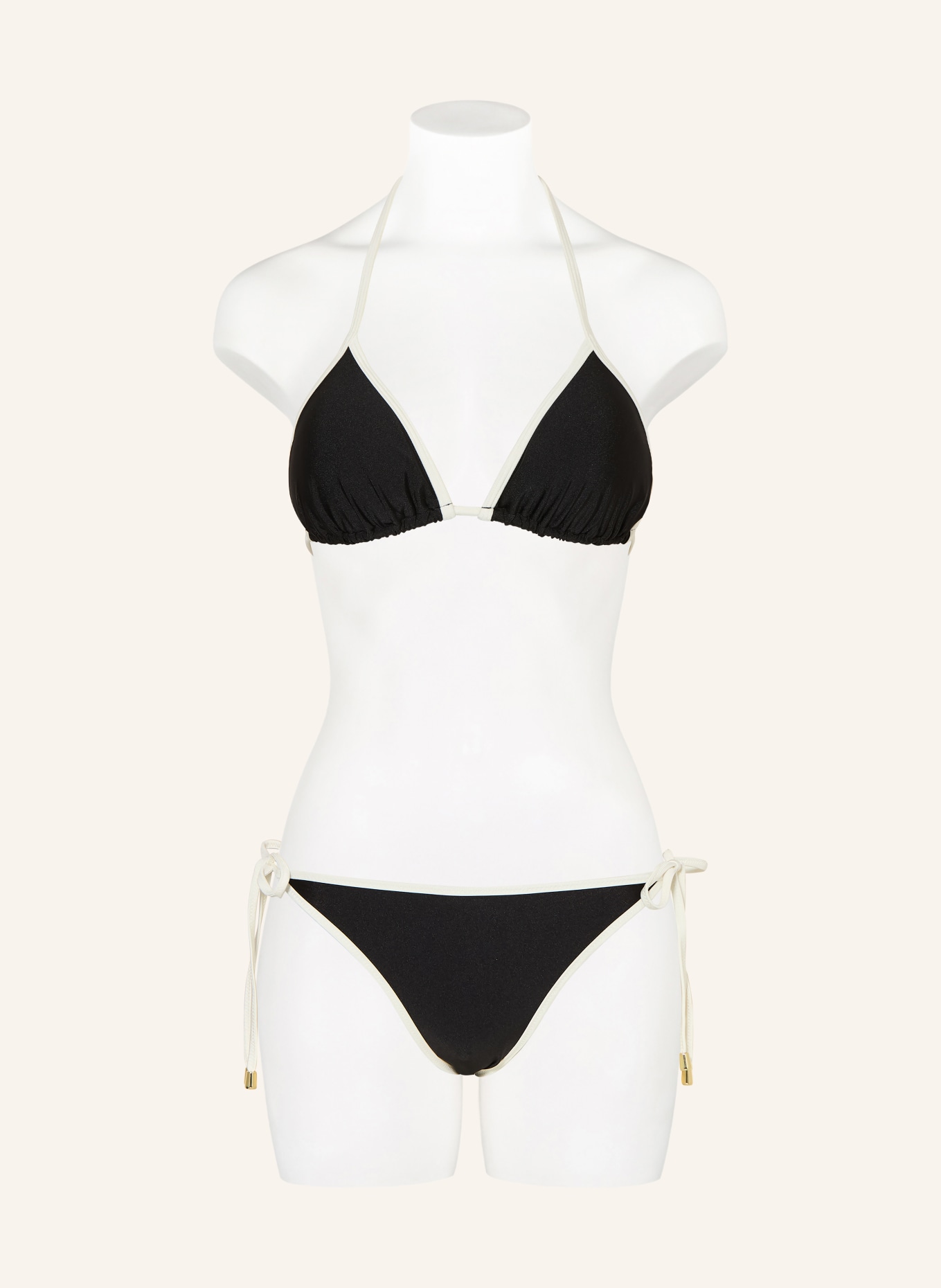 MRS & HUGS Trójkątny stanik bikini: CZARNY / BIAŁY