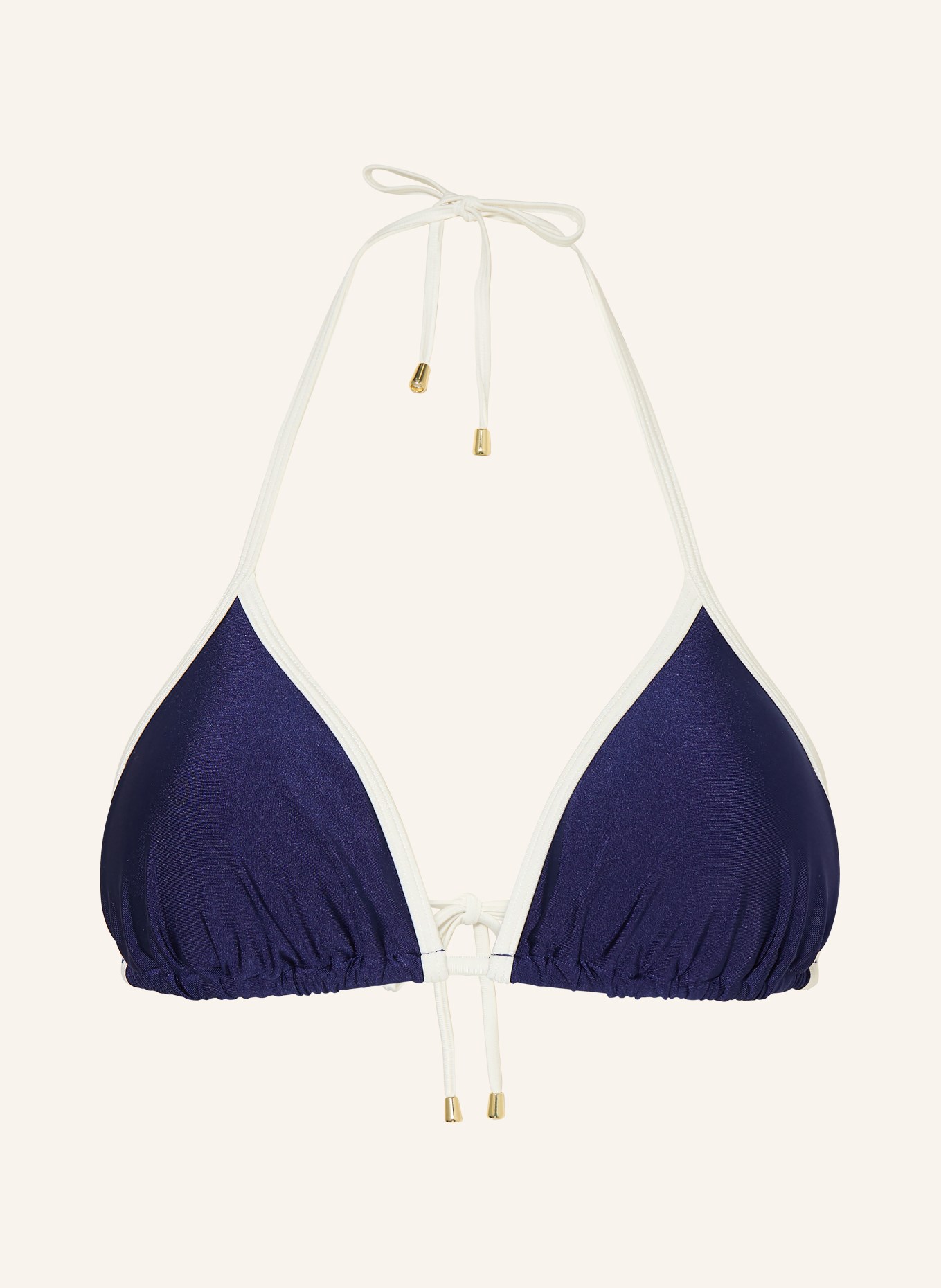 MRS & HUGS Trójkątny stanik bikini: GRANATOWY / BIAŁY