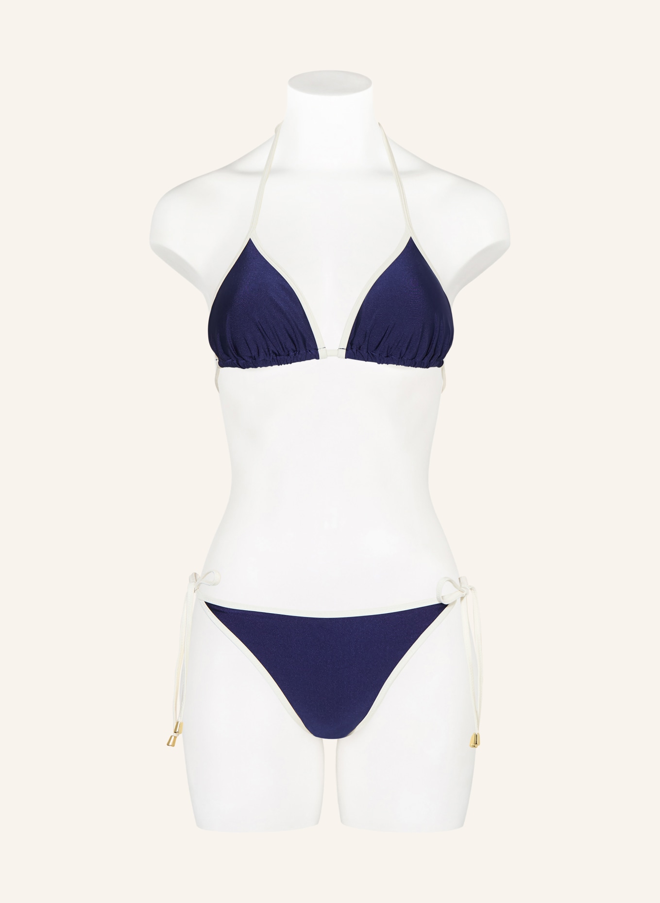 MRS & HUGS Trójkątny stanik bikini: GRANATOWY / BIAŁY