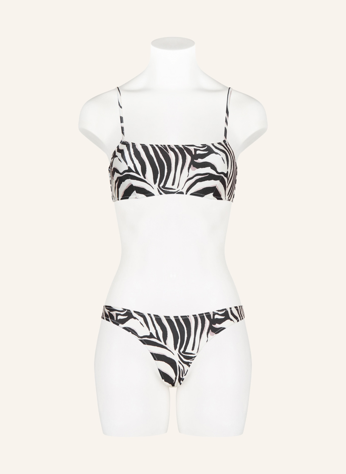 MRS & HUGS Gorsetowy top bikini: CZARNY / SZAROBRĄZOWY / BIAŁY