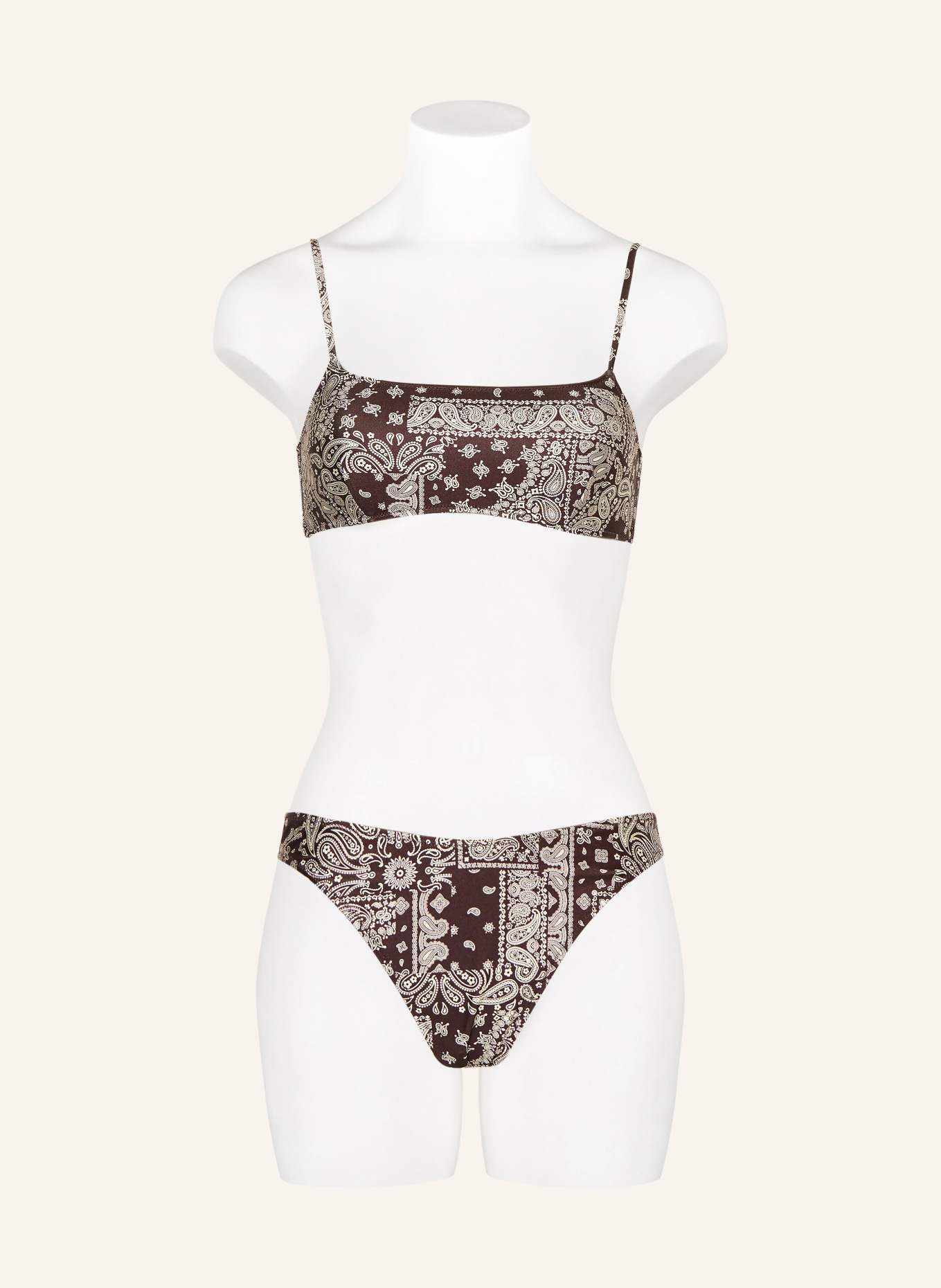 MRS & HUGS Gorsetowy top bikini: CIEMNOBRĄZOWY / KREMOWY